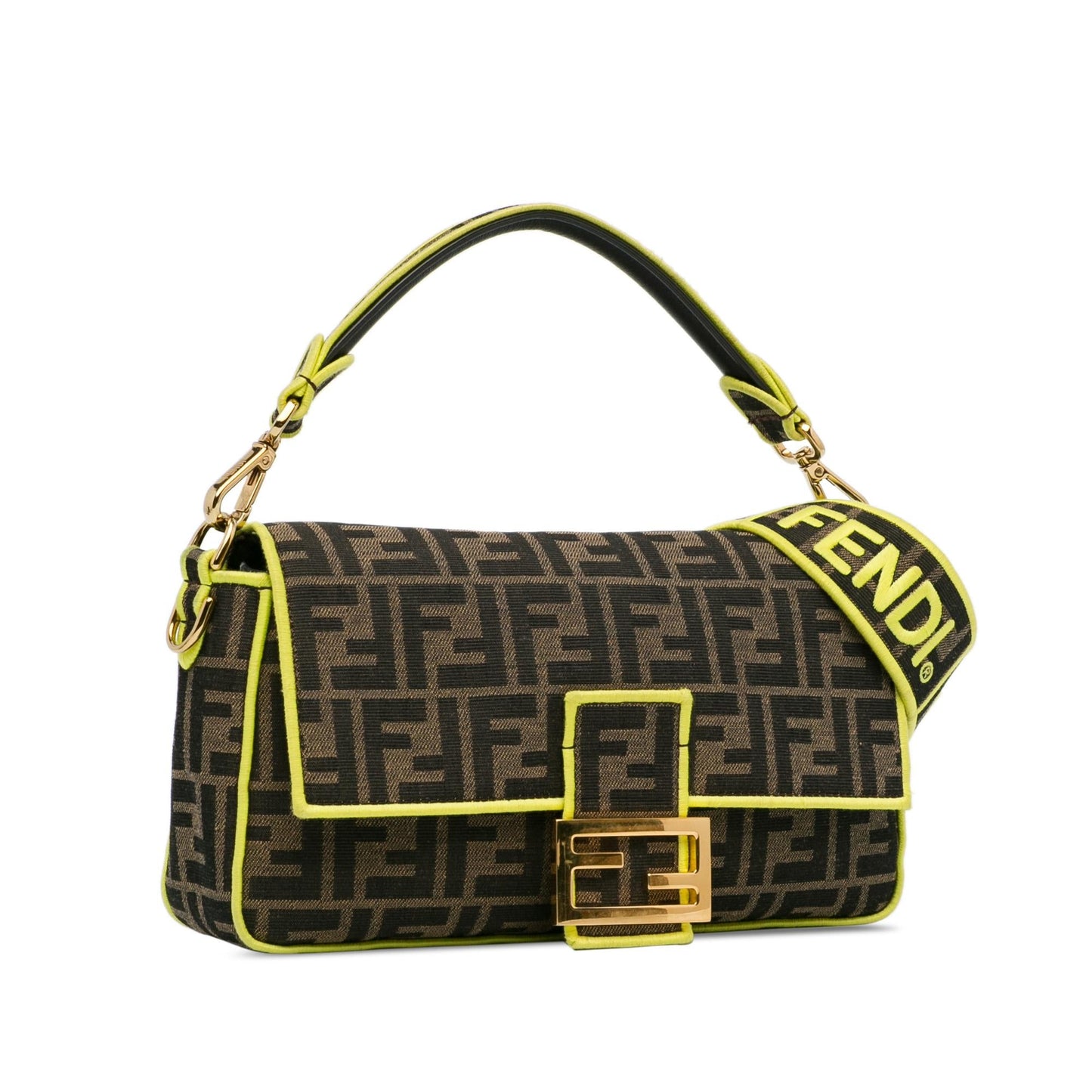 Fendi Medium Zucca Fluo Trim Baguette Satchel (jS2nD7)
