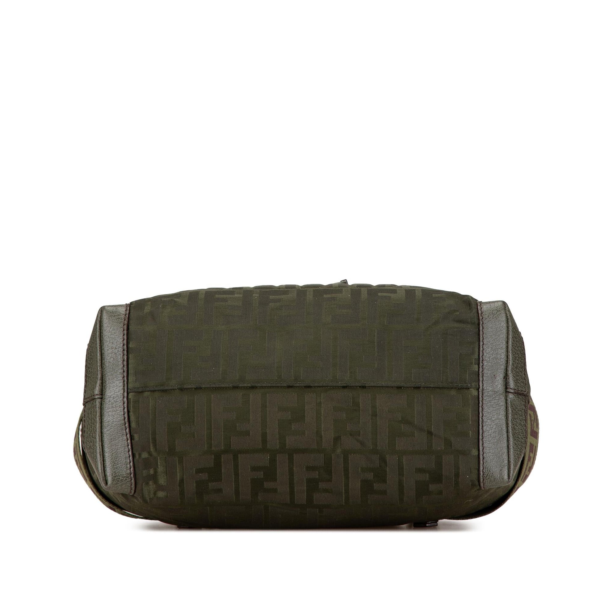 Fendi Medium Zucca Nylon Zip Code Handbag