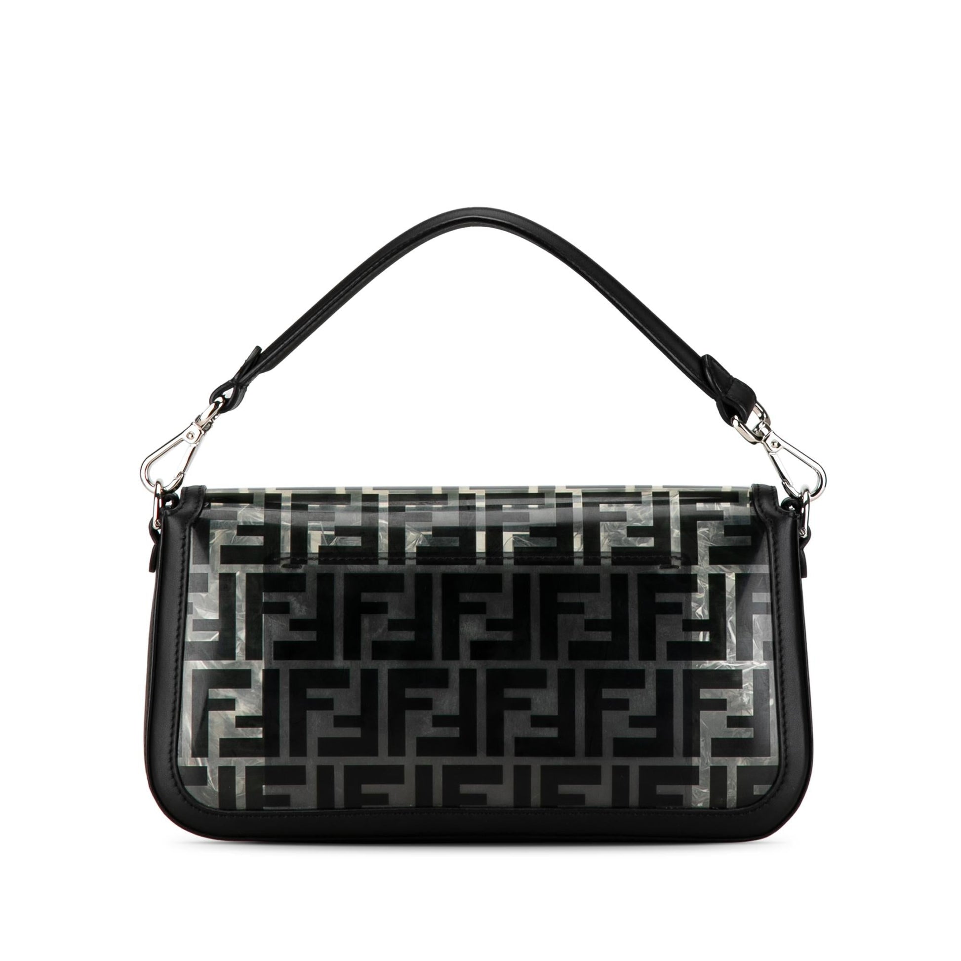 Fendi Large Zucca Embossed Velvet Baguette Satchel