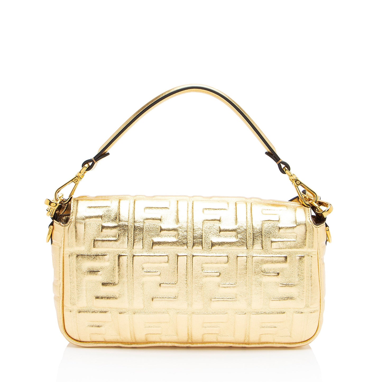 Fendi Metallic Embossed Leather FF 1974 Baguette Shoulder Bag
