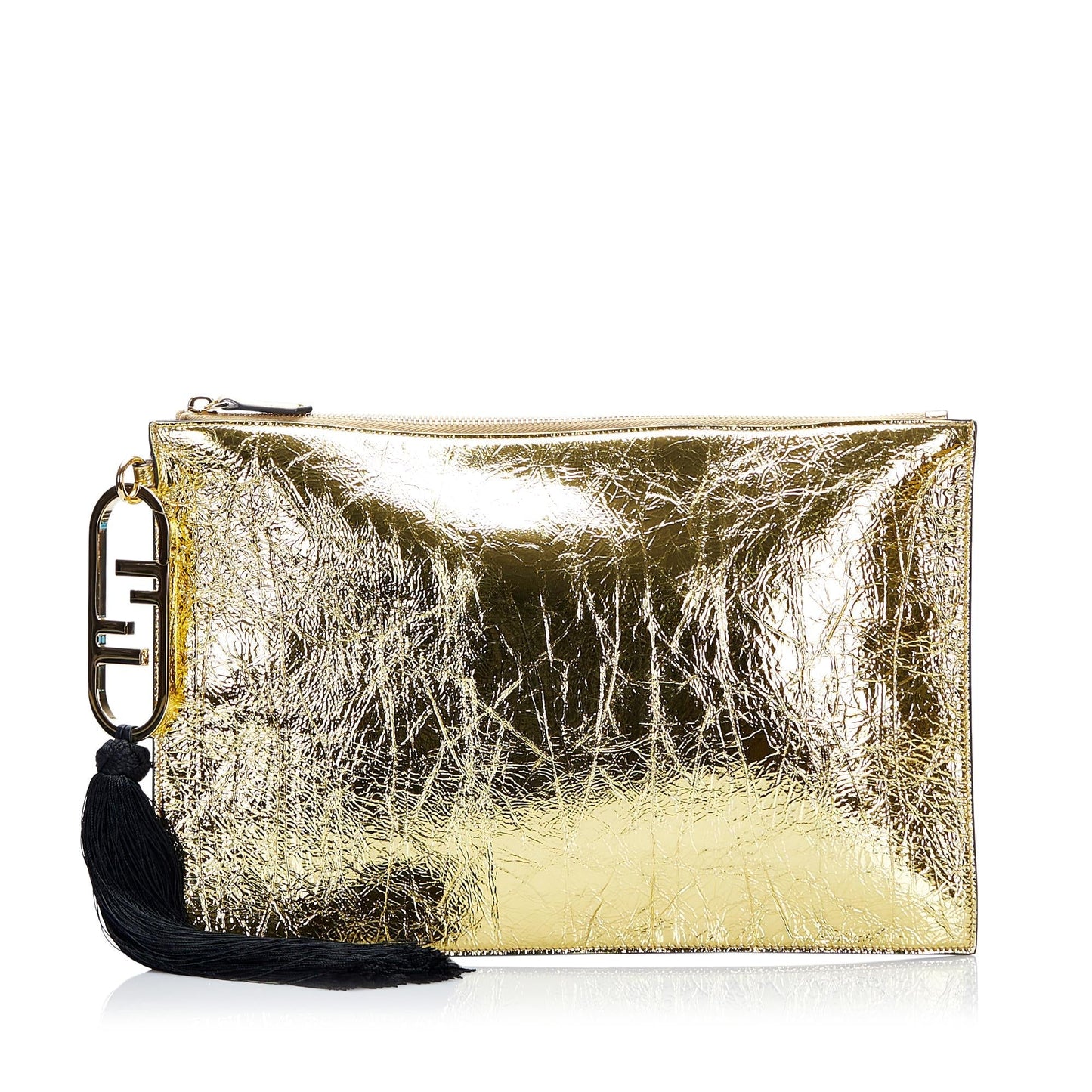 Fendi Metallic FF Tassel Clutch Bag (TuKBOV)
