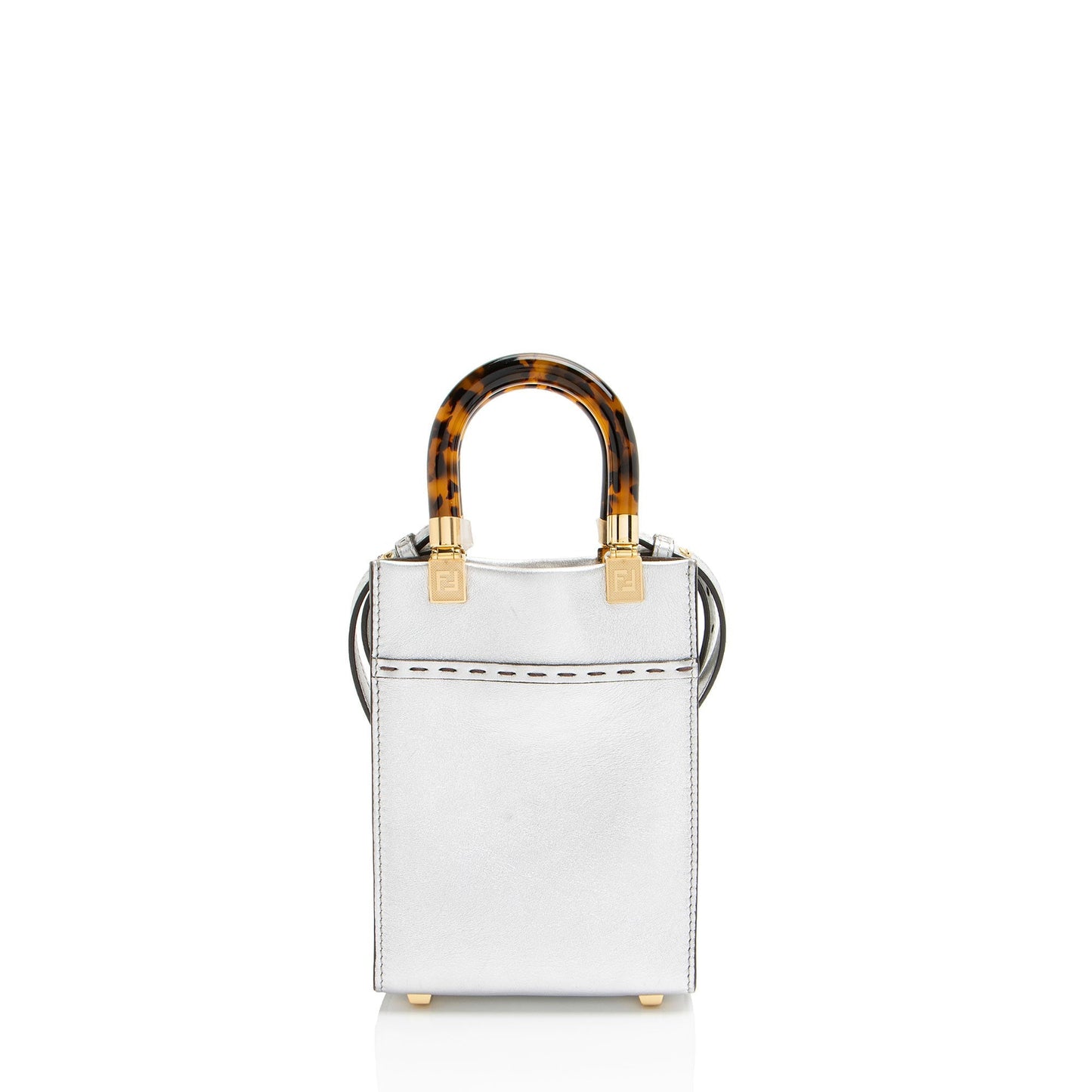 Fendi Zucca Embossed Leather Baguette Satchel