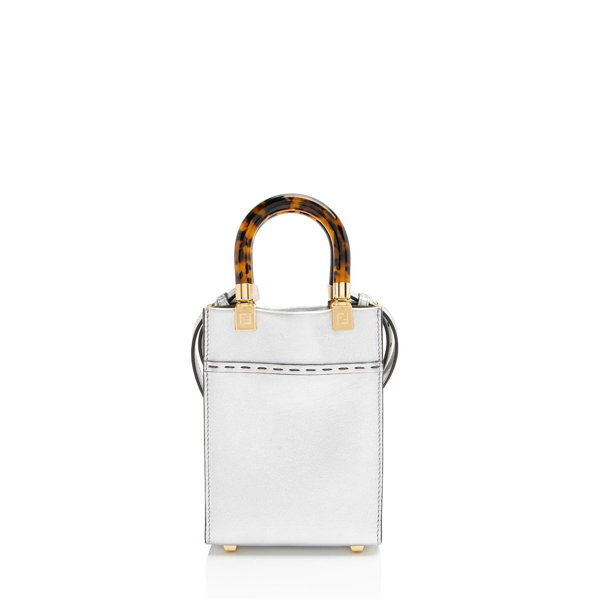 Fendi Zucca Embossed Leather Baguette Satchel
