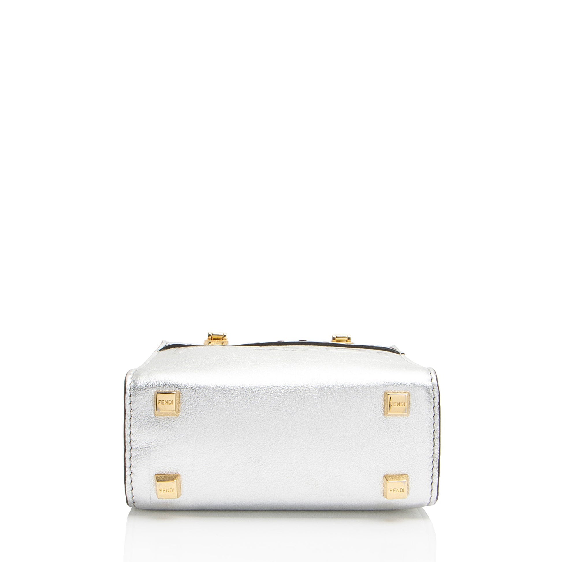 Fendi Zucca Embossed Leather Baguette Satchel