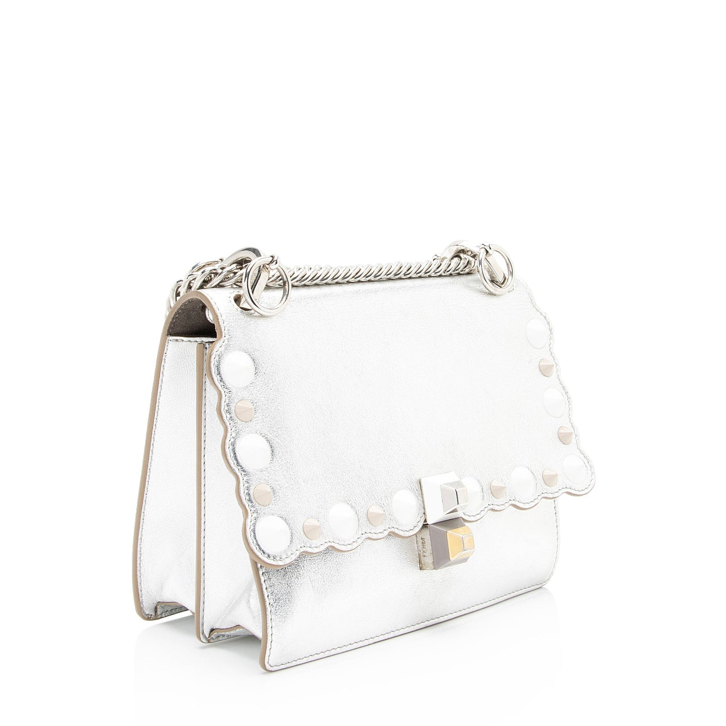 Fendi Metallic Studded Vitello Kan I Small Shoulder Bag (SHF-wfU1M1)