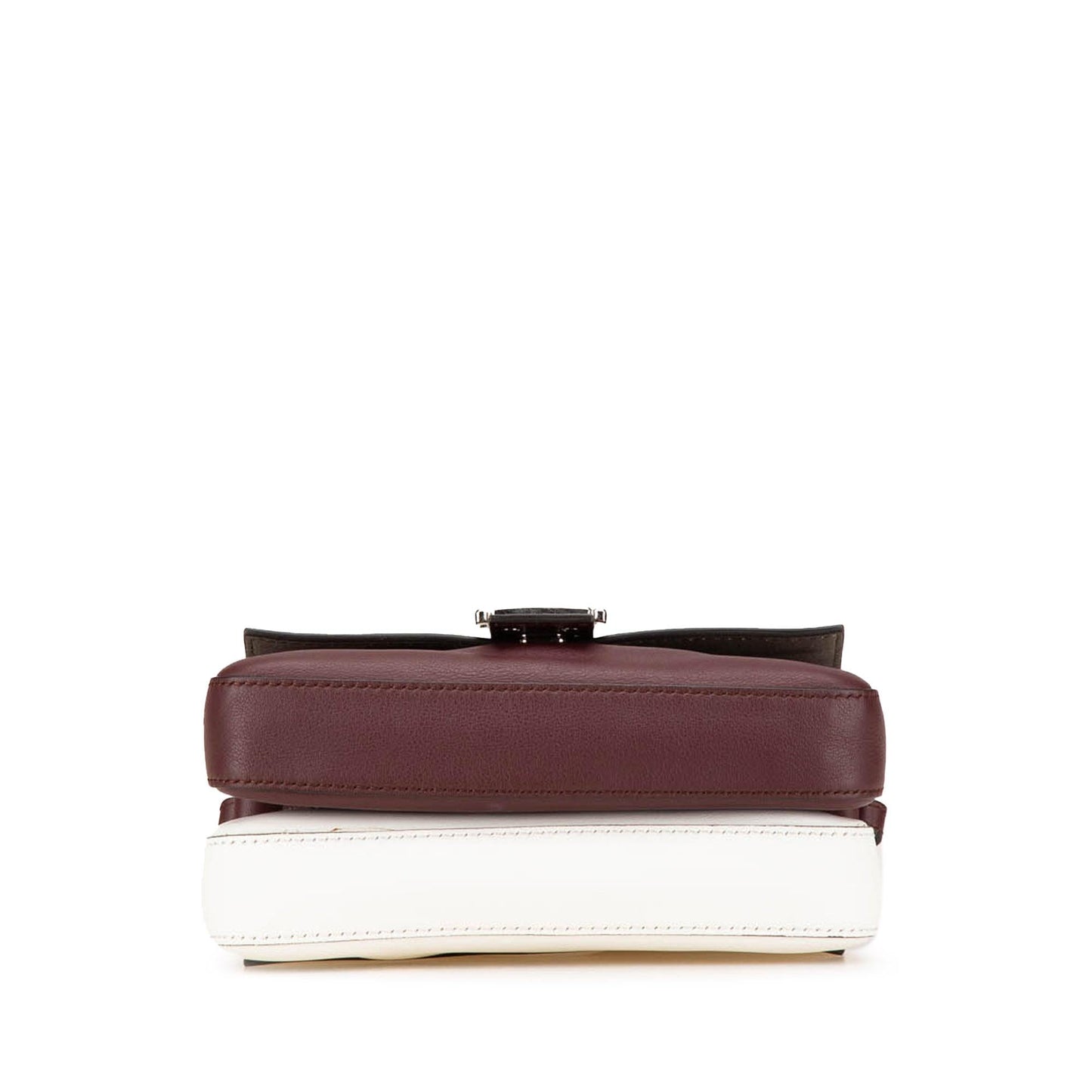 Fendi Micro Bicolor Leather Flowerland Double Baguette Satchel