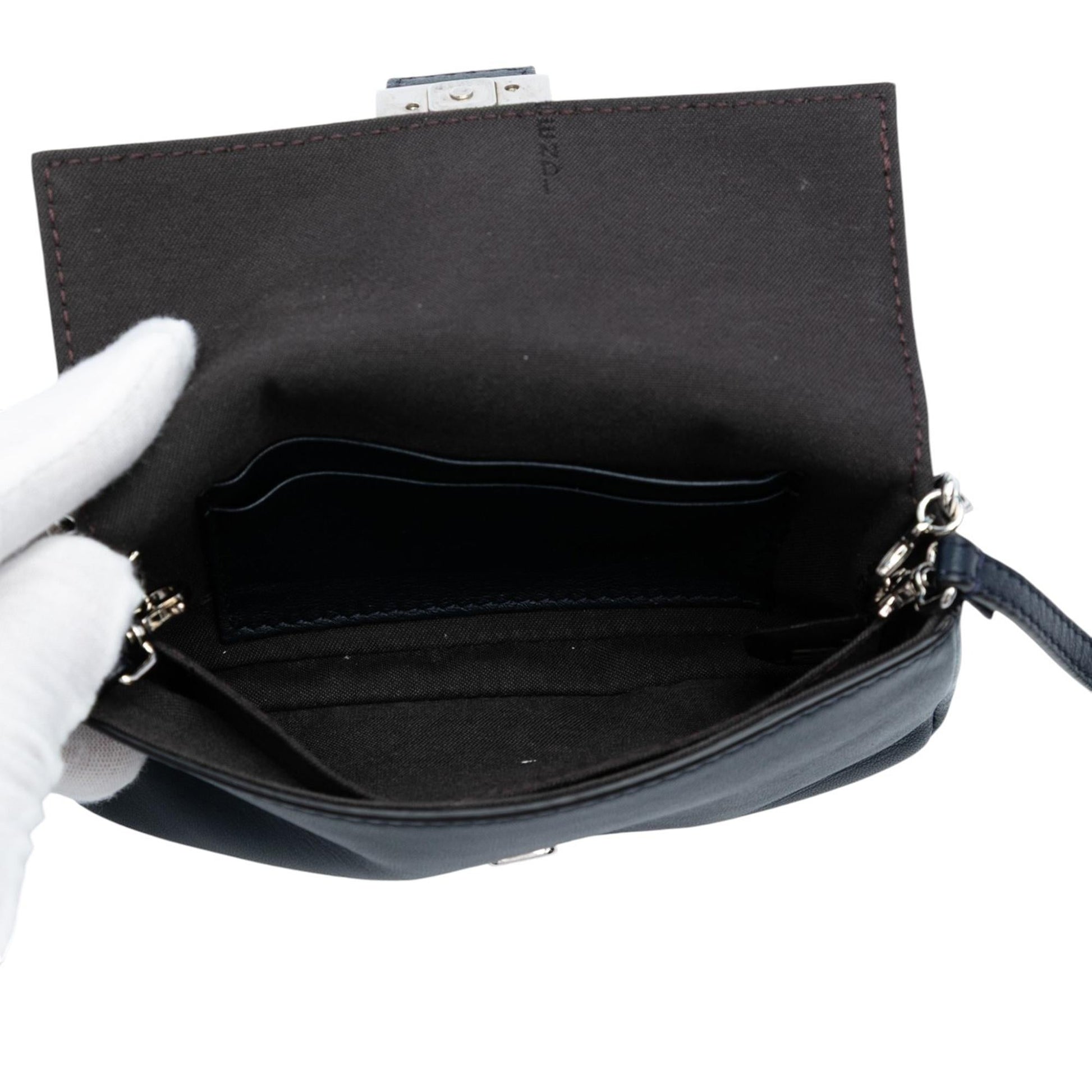 Fendi Micro Leather Baguette Satchel