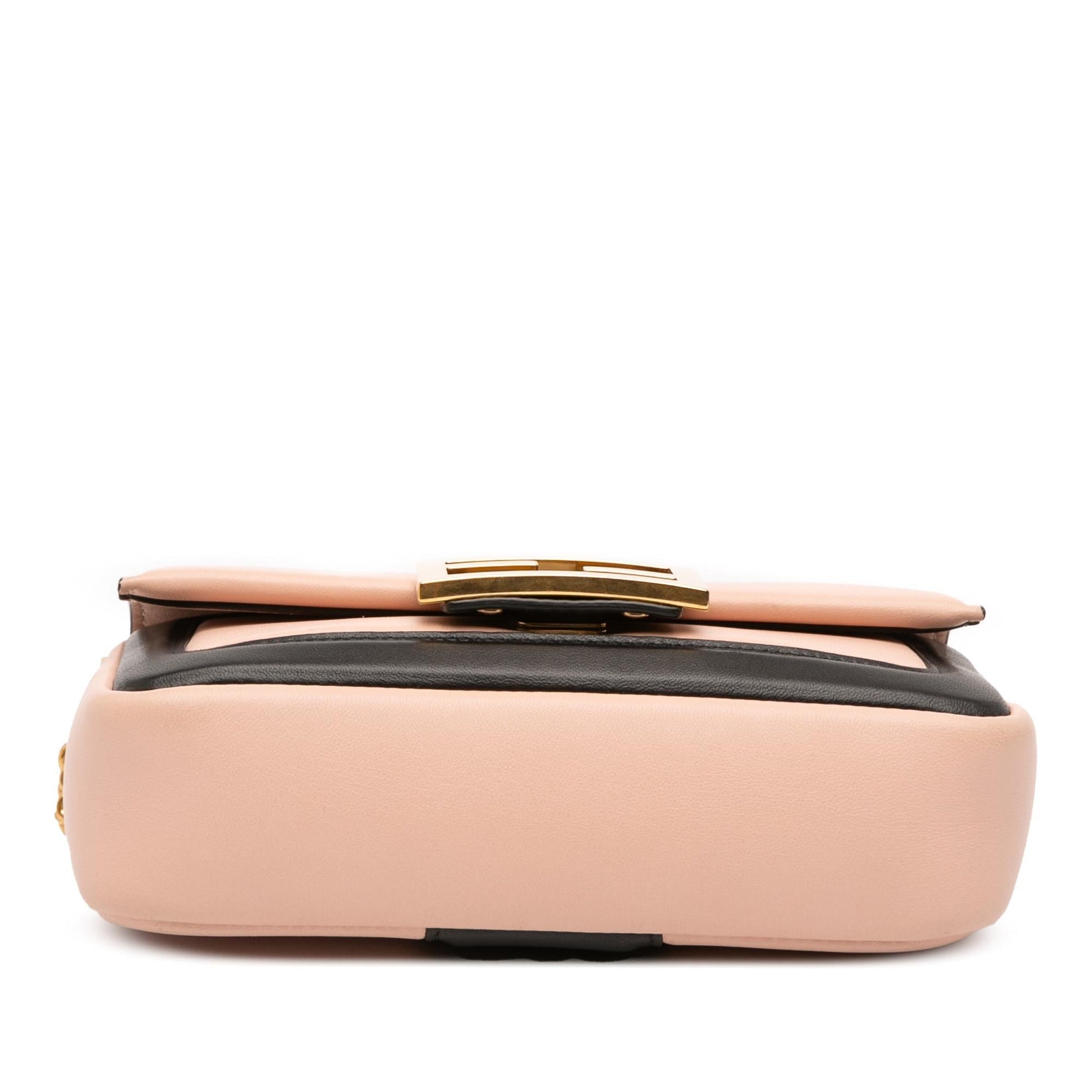 Fendi Mini Bicolor Nappa Apolo Chain Baguette Shoulder Bag