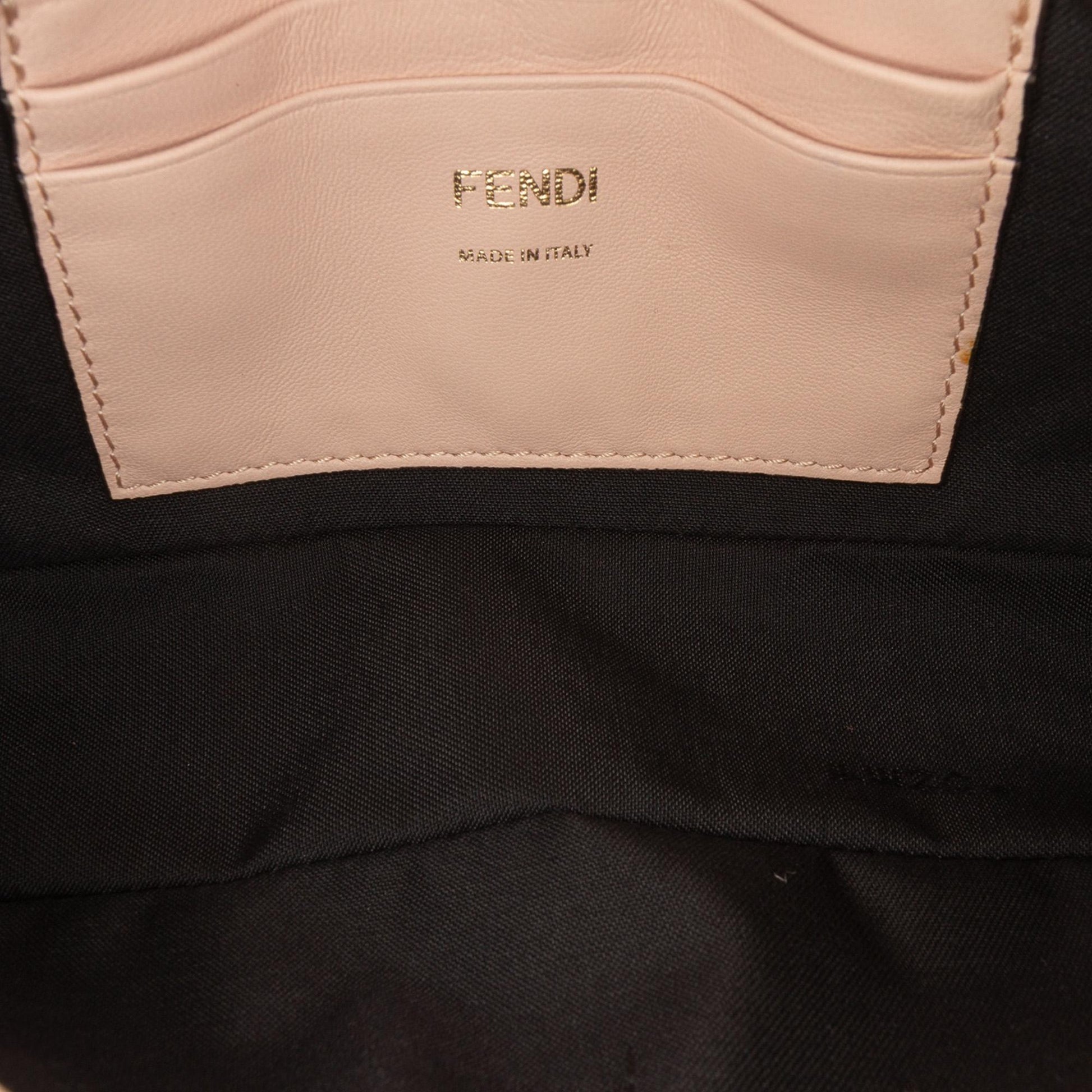 Fendi Mini Bicolor Nappa Apolo Chain Baguette Shoulder Bag