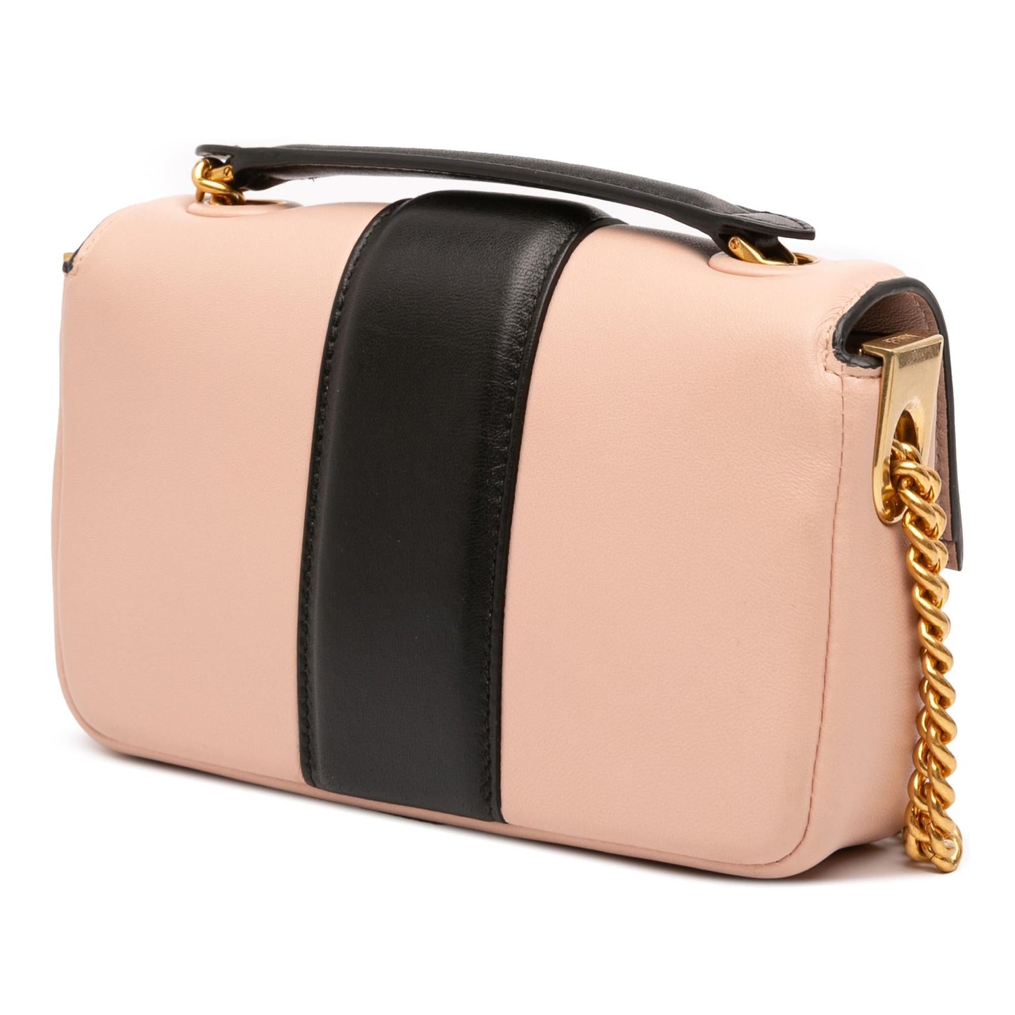 Fendi Mini Bicolor Nappa Apolo Chain Baguette Shoulder Bag