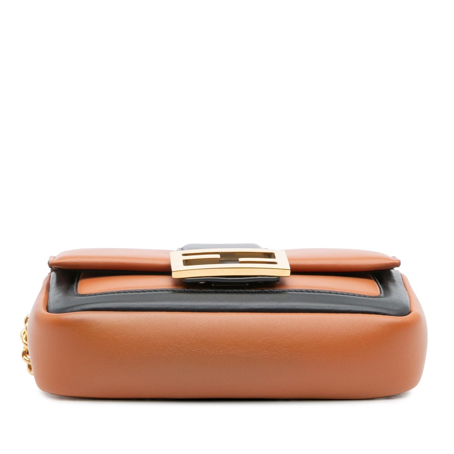 Fendi Mini Bicolor Nappa Apolo Chain Baguette Shoulder Bag