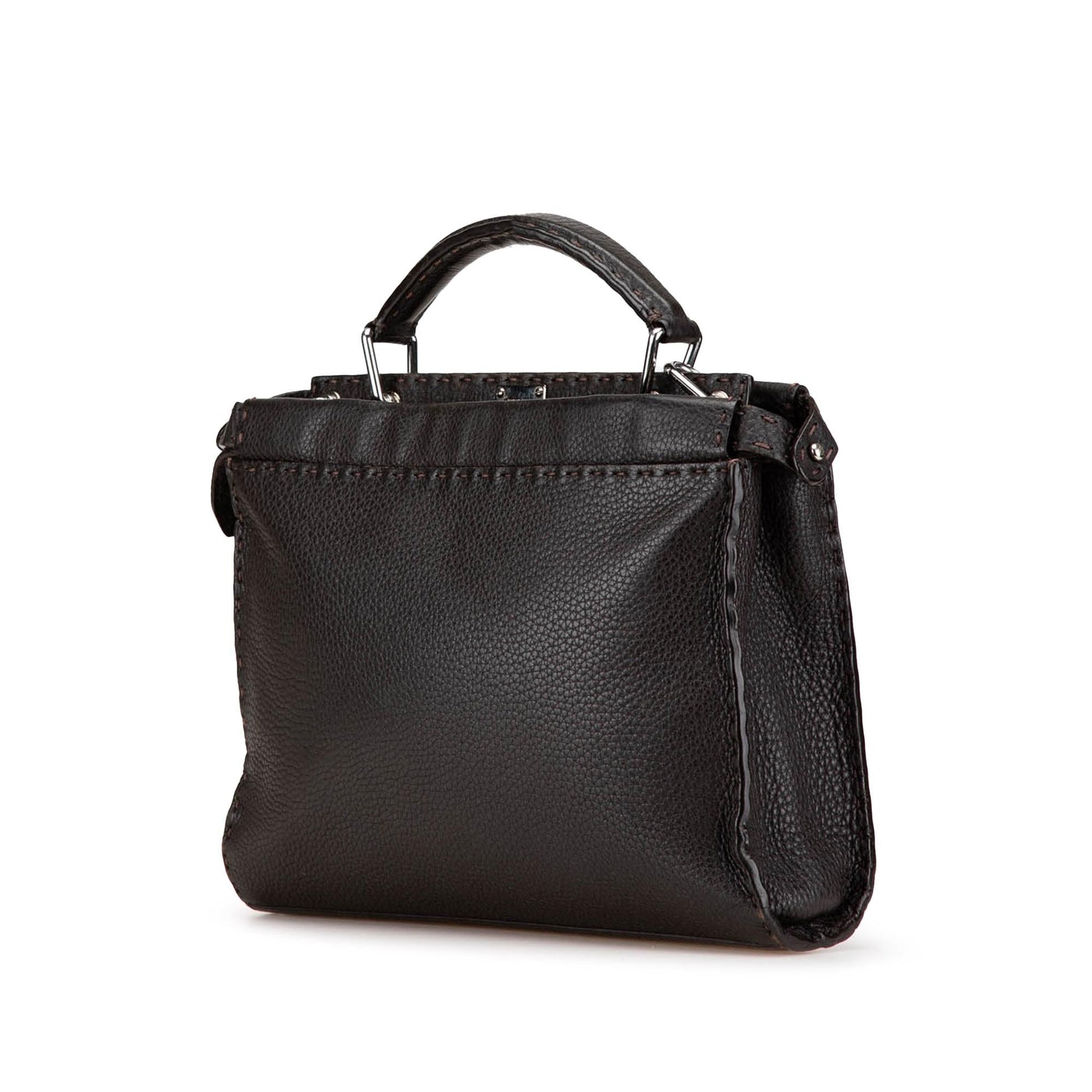 Fendi Mini Calfskin Romano Selleria Peekaboo Iconic Fit Satchel