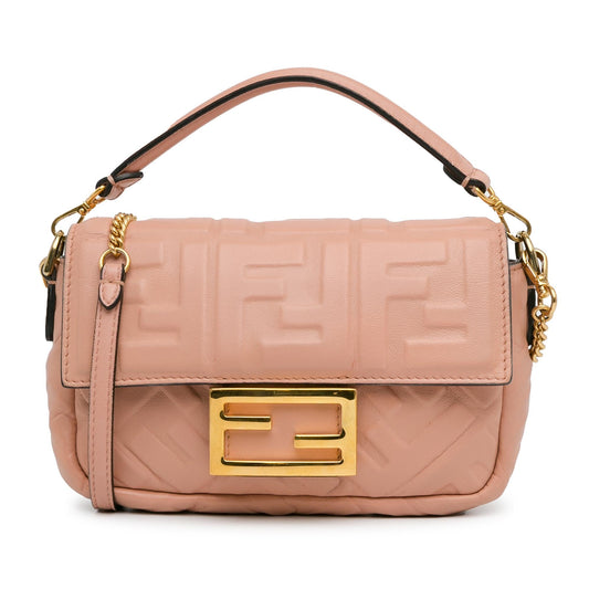 Fendi Mini Embossed Zucca Baguette Satchel (ZZKfNk)