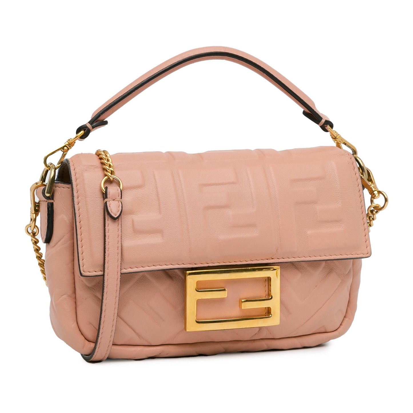 Fendi Mini Embossed Zucca Baguette Satchel (ZZKfNk)