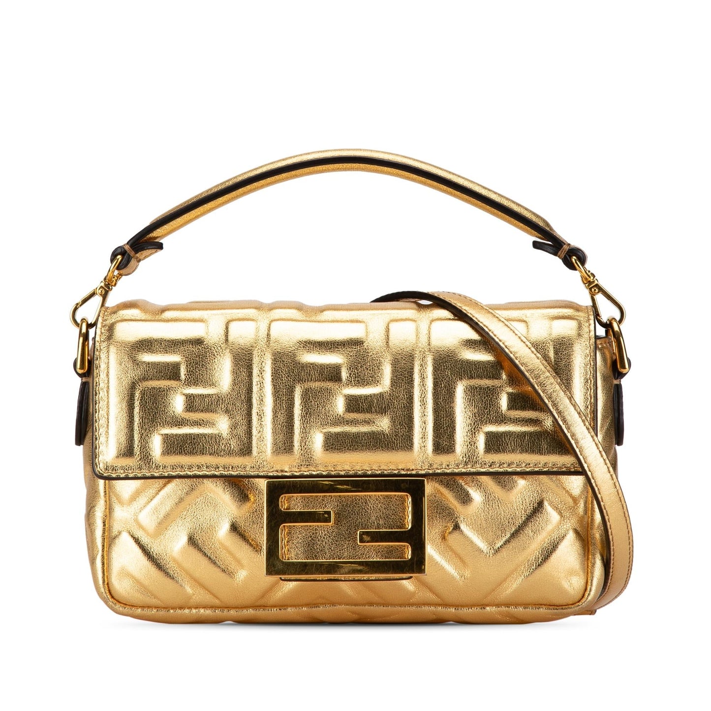 Fendi Mini Embossed Zucca Baguette Satchel (Nn3PEu)