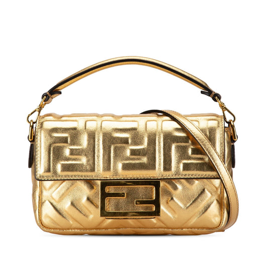 Fendi Mini Embossed Zucca Baguette Satchel (Nn3PEu)