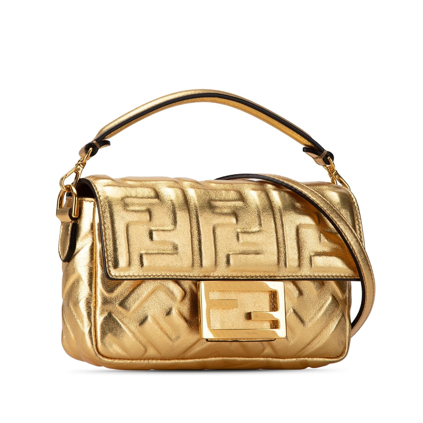 Fendi Mini Embossed Zucca Baguette Satchel (Nn3PEu)