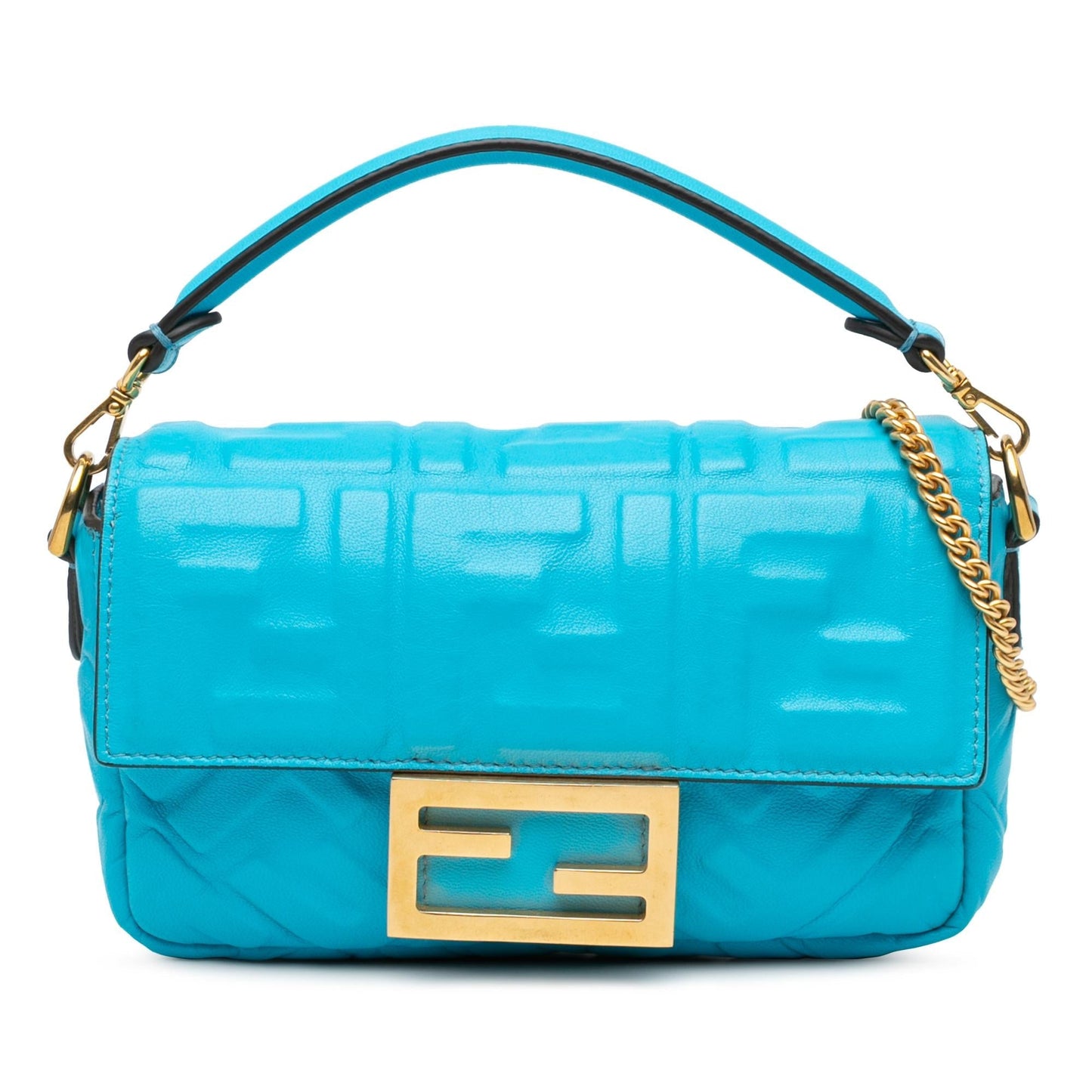 Fendi Mini Embossed Zucca Baguette Satchel