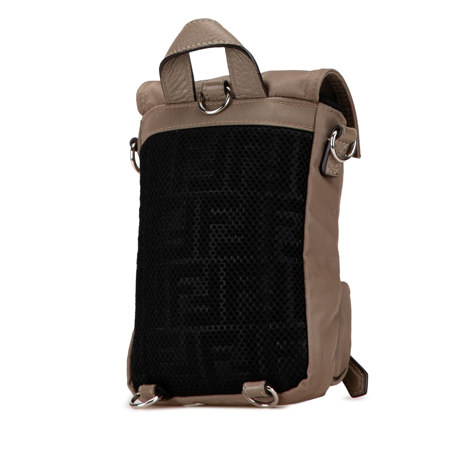 Fendi Mini Fendiness Nylon Convertible Backpack