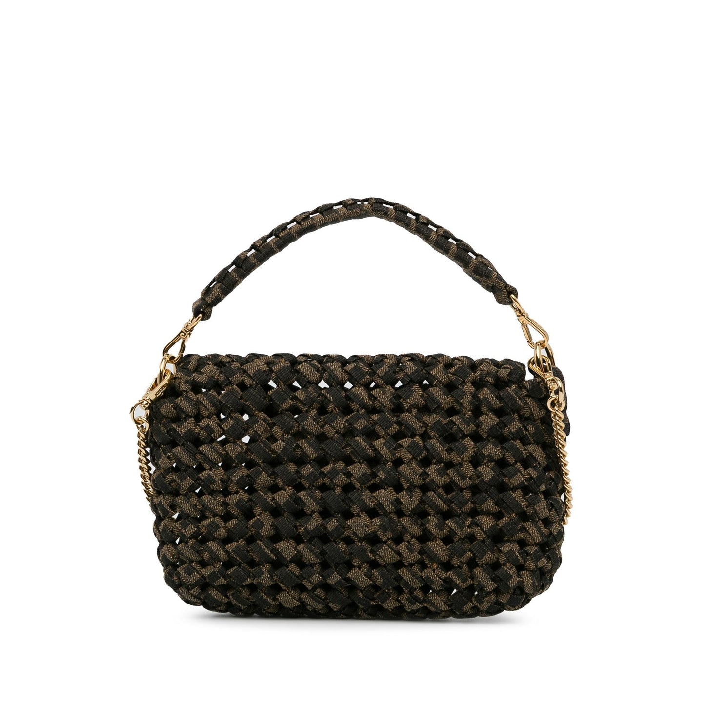 Fendi Mini Interlaced Canvas Zucca Baguette Satchel (W2qFIQ)