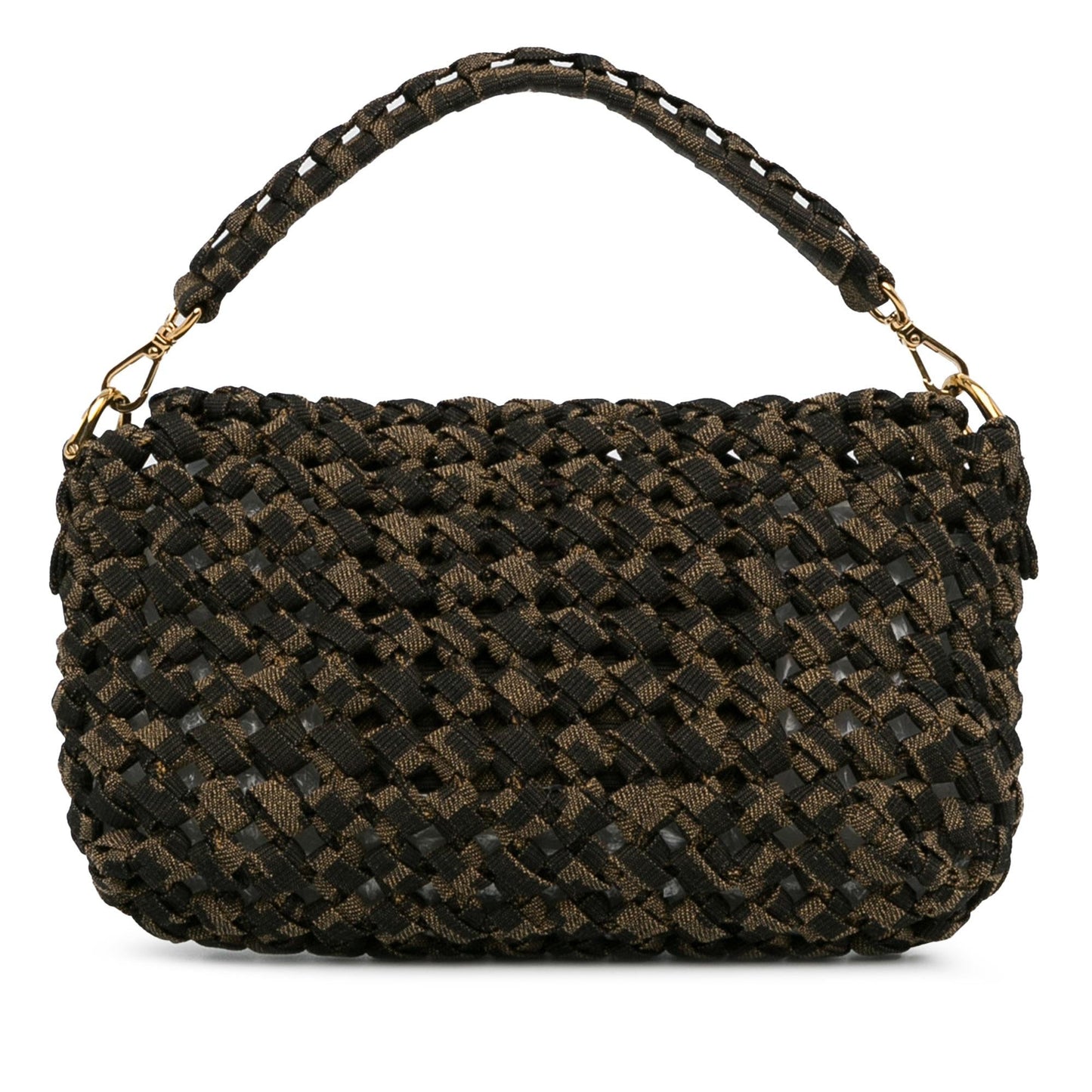 Fendi Mini Interlaced Canvas Zucca Baguette Satchel (xF9TgC)