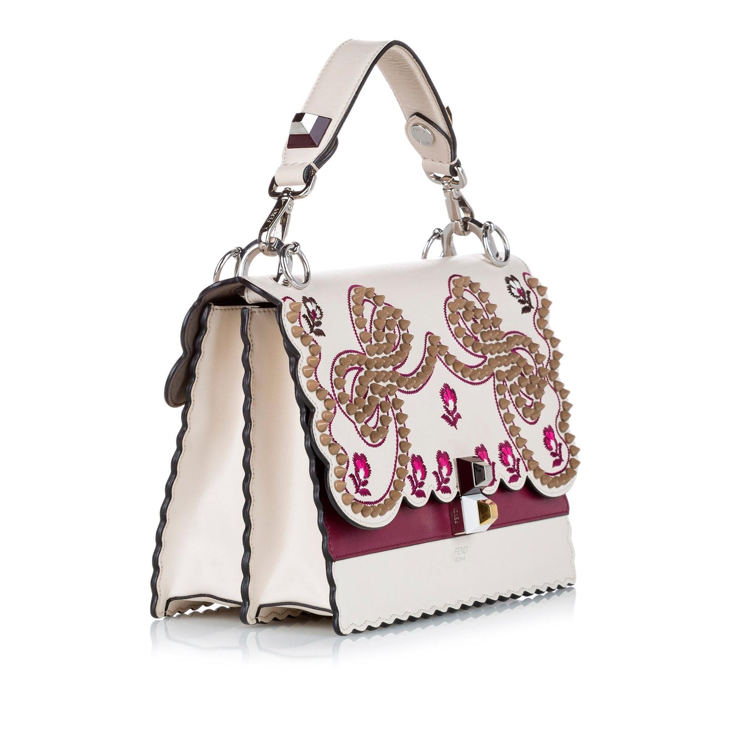 Fendi Mini Kan I Leather Satchel (21674)