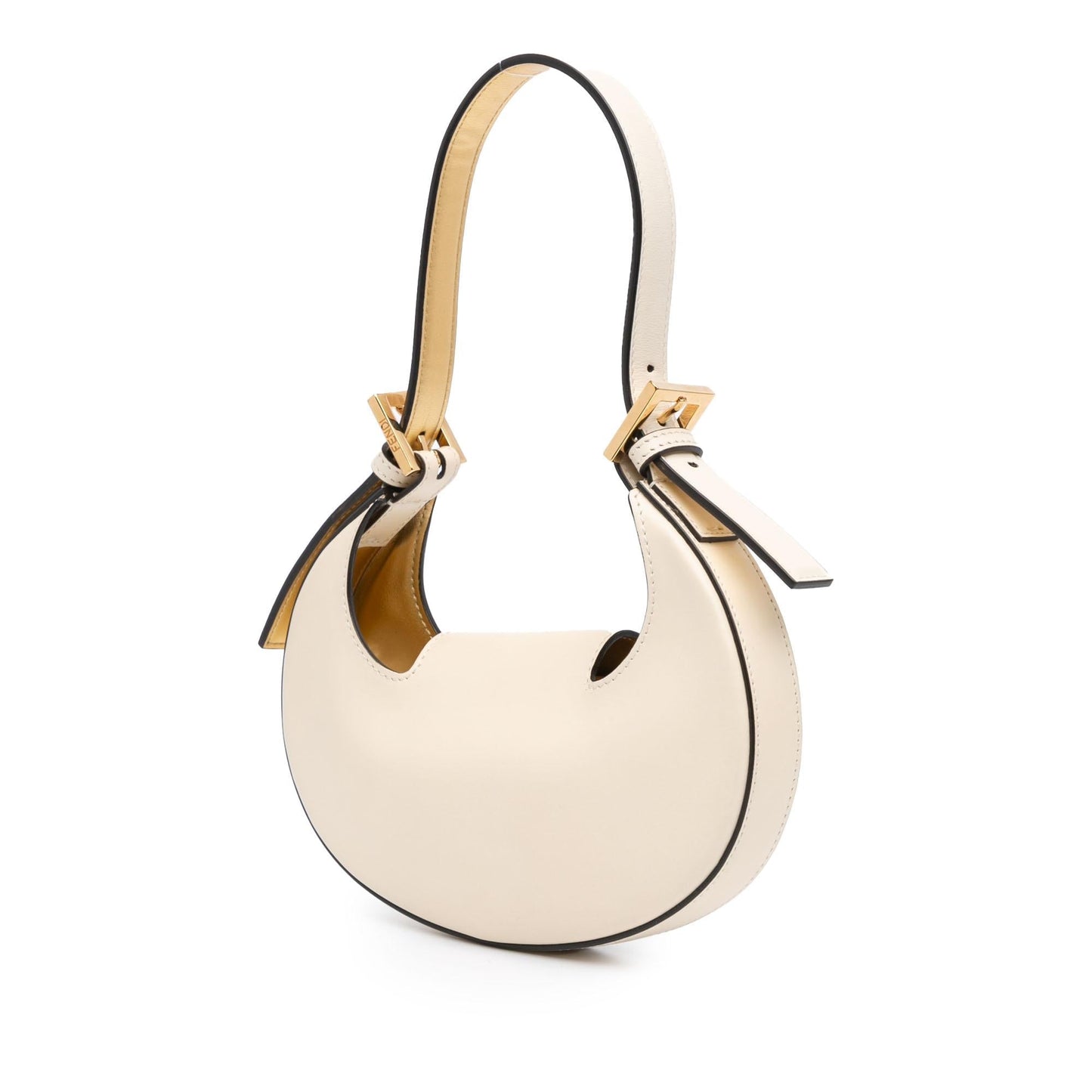 Fendi Zucca Embossed Leather Chain Midi Baguette