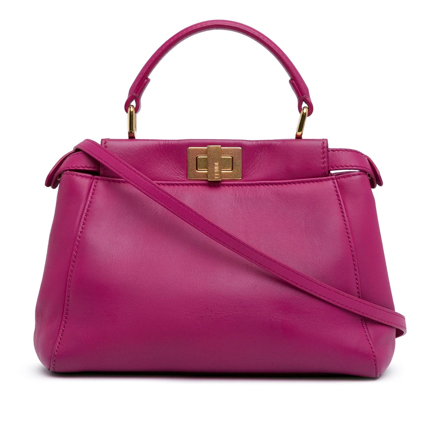 Fendi Mini Leather Iconic Peekaboo Satchel (BghCY6)