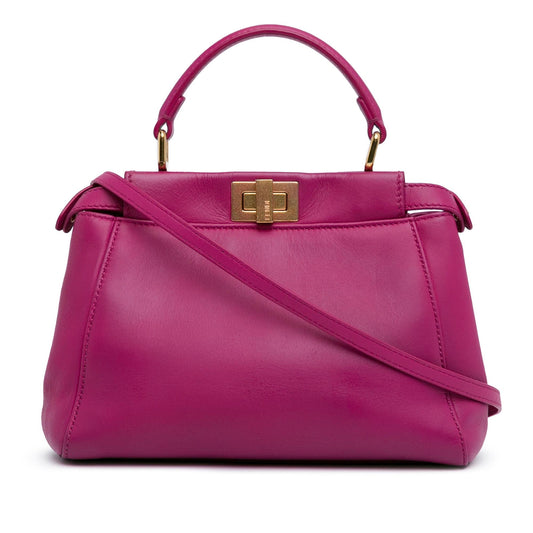 Fendi Mini Leather Iconic Peekaboo Satchel (BghCY6)