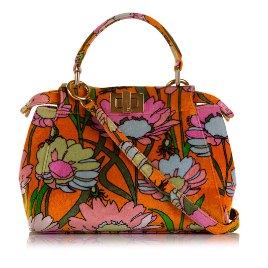 Fendi Mini Peekaboo Chenille Velvet Satchel (5t4Vi5)