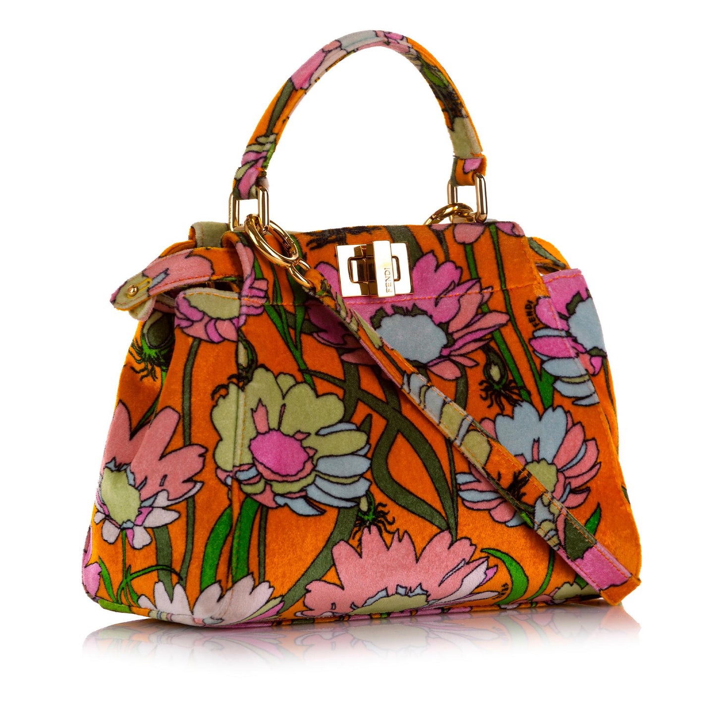 Fendi Mini Peekaboo Chenille Velvet Satchel (5t4Vi5)