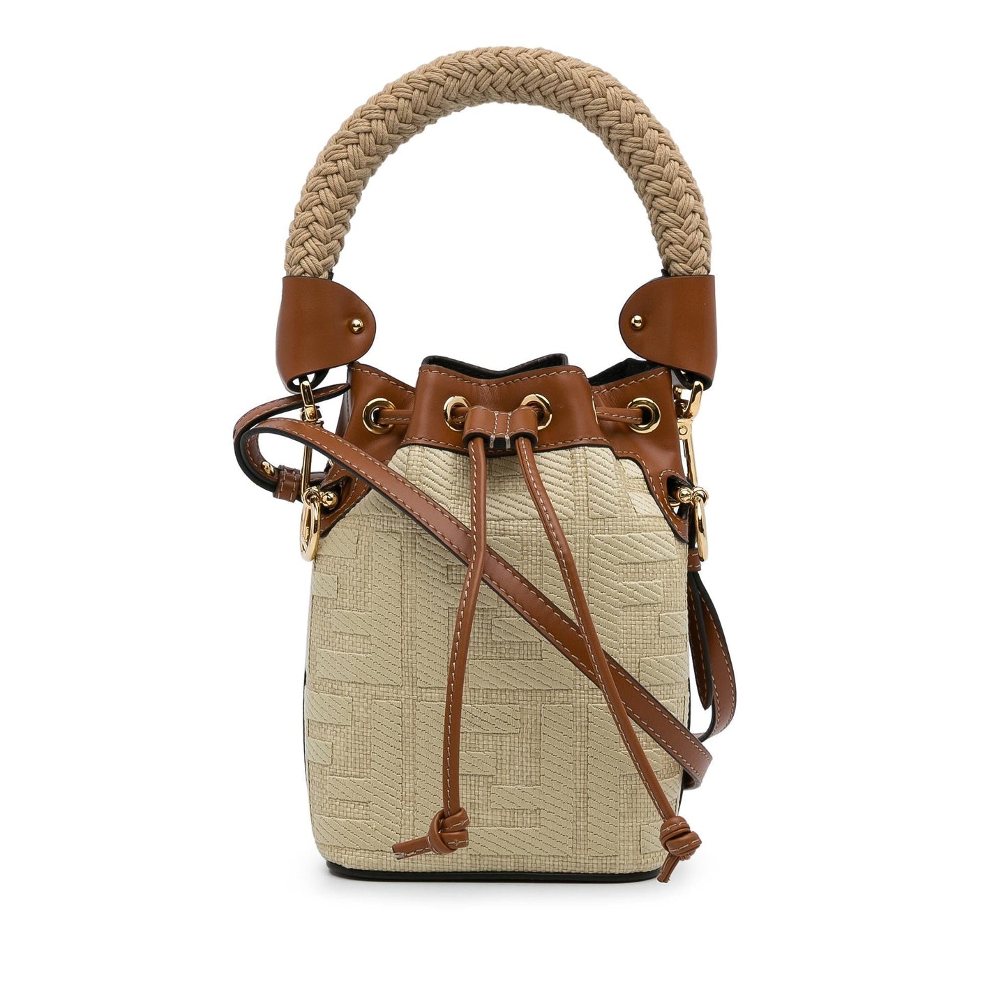 Fendi Mini Raffia Zucca Mon Tresor Bucket Bag (nU09oe)