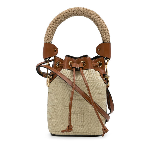 Fendi Mini Raffia Zucca Mon Tresor Bucket Bag (nU09oe)