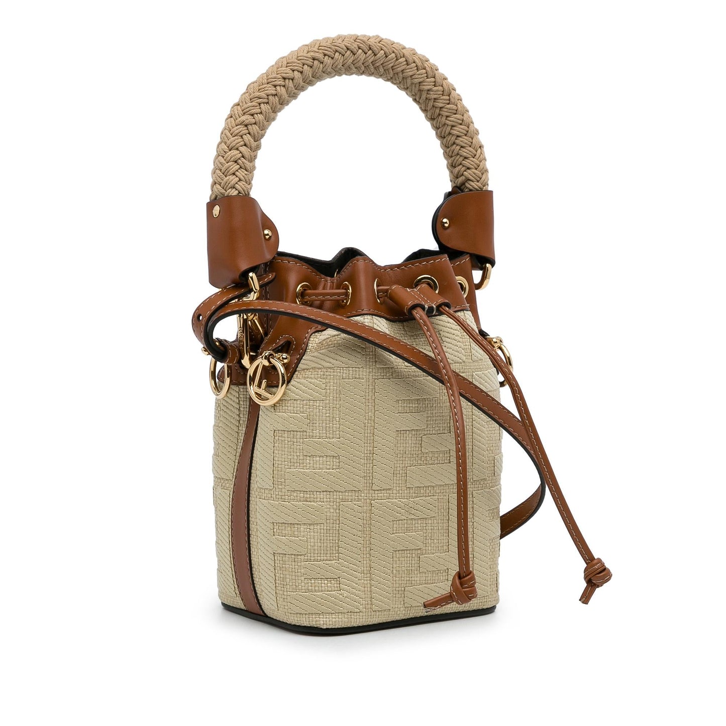 Fendi Mini Raffia Zucca Mon Tresor Bucket Bag (nU09oe)