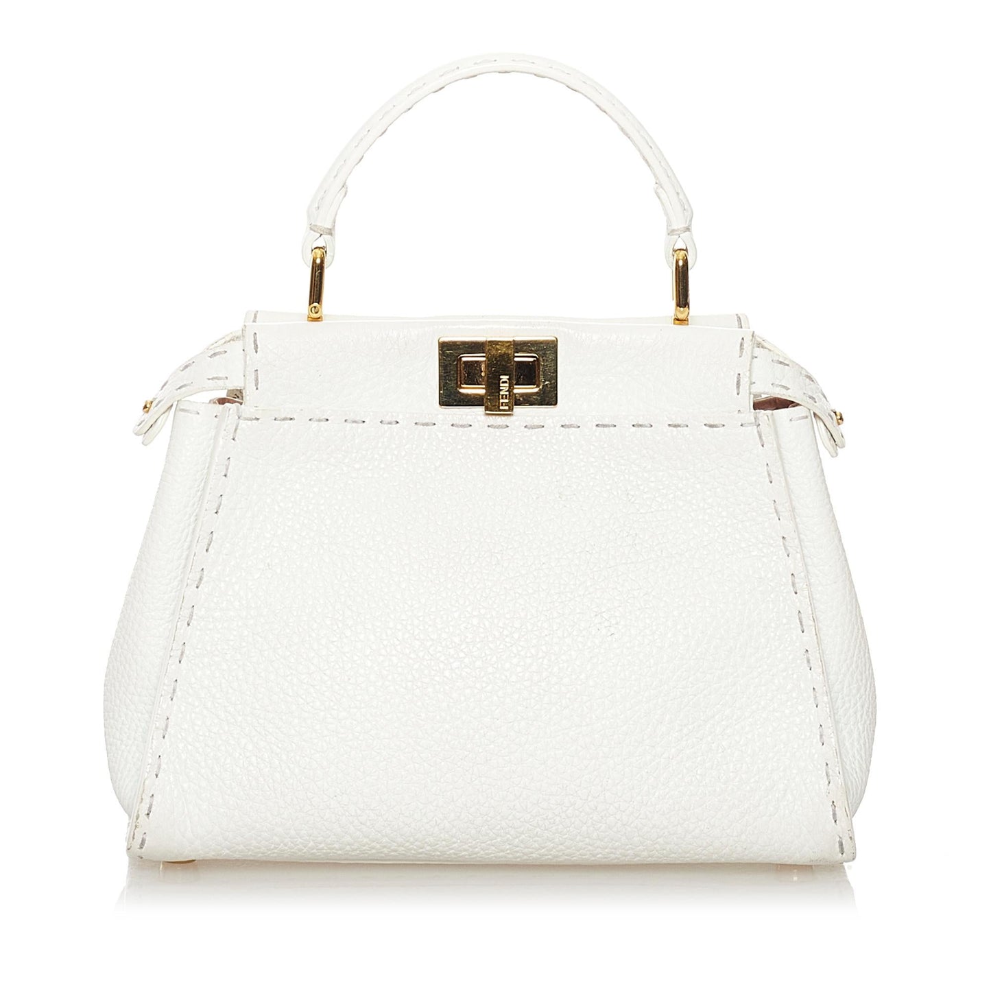 Fendi Mini Selleria Peekaboo Leather Satchel (34091)