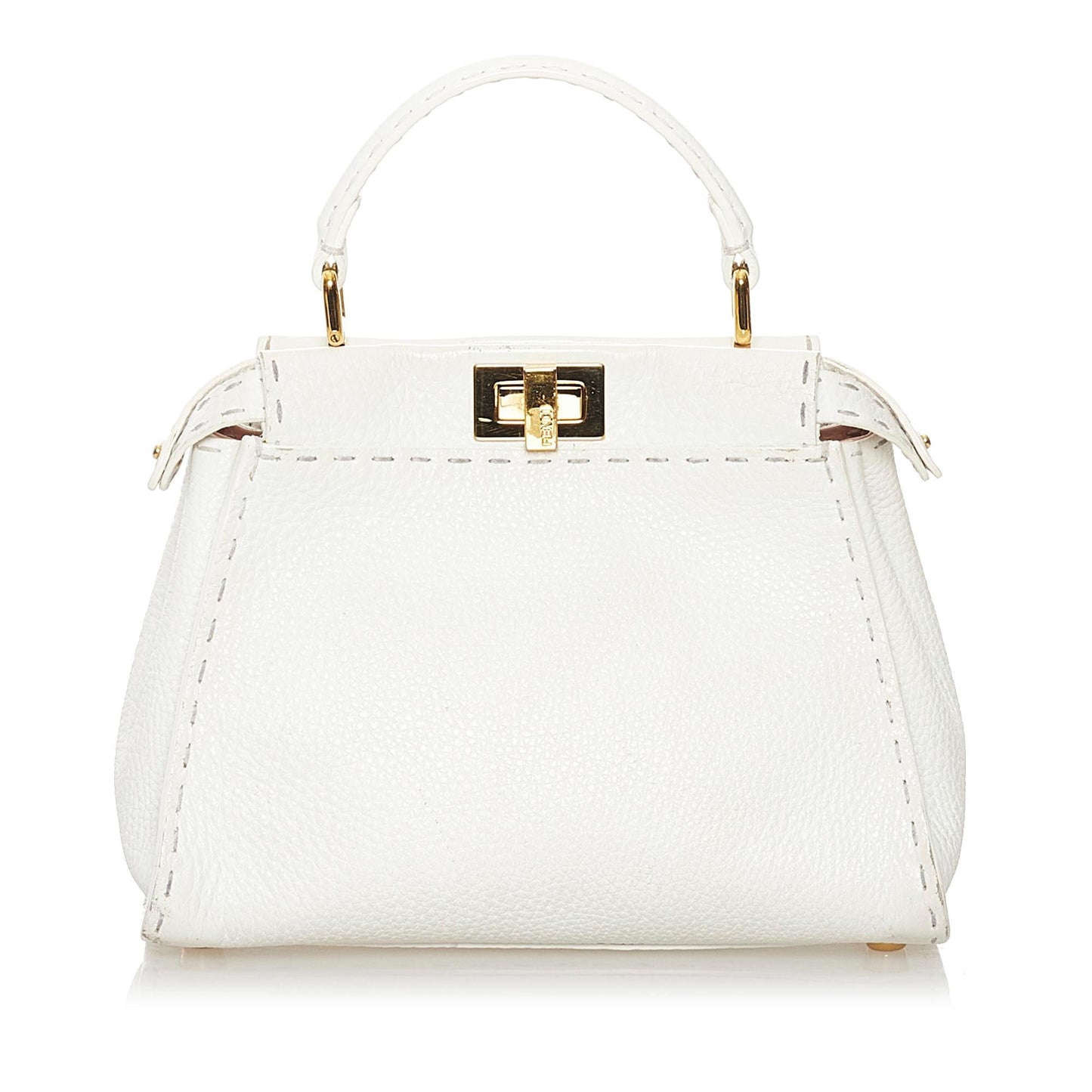 Fendi Mini Selleria Peekaboo Leather Satchel (34091)