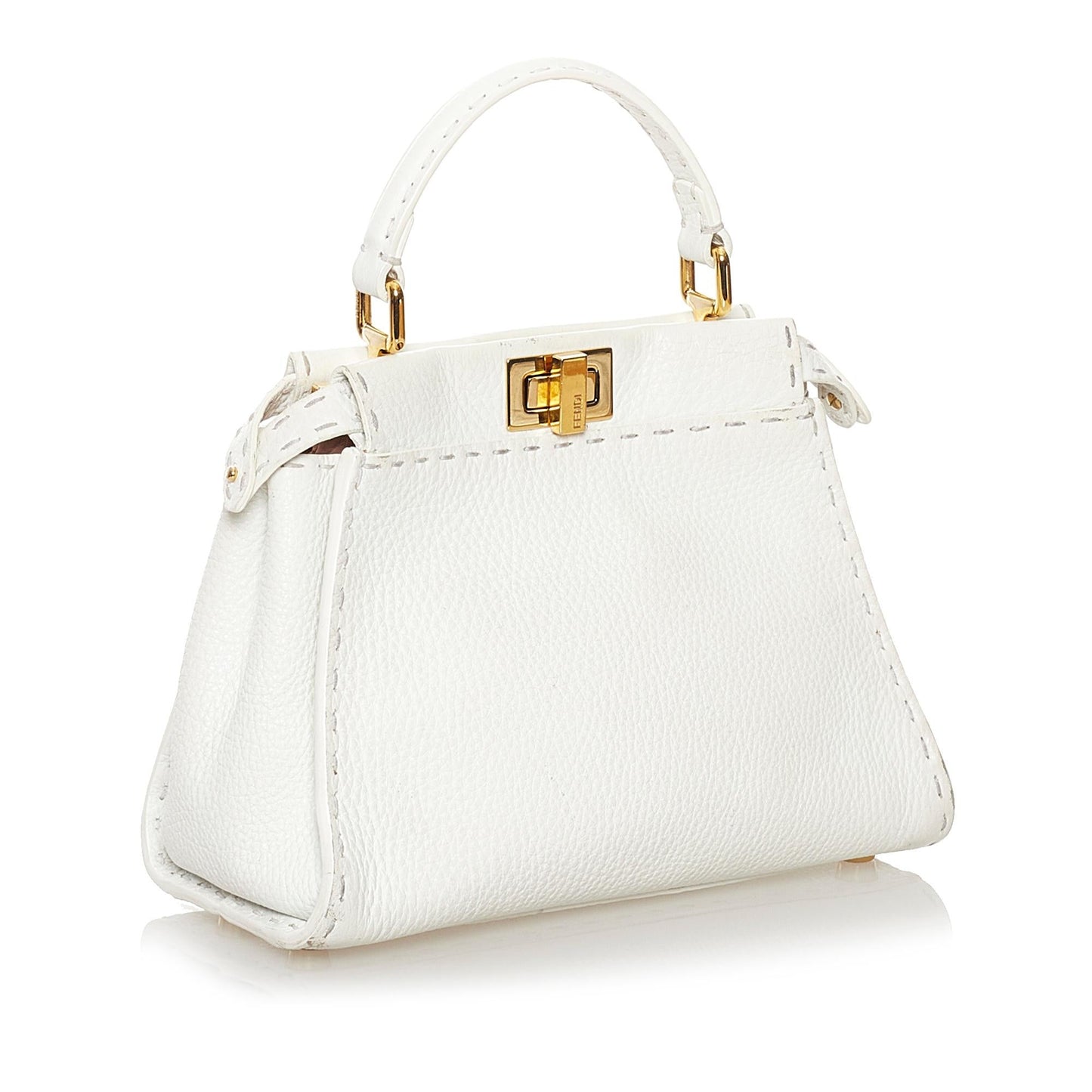 Fendi Mini Selleria Peekaboo Leather Satchel (34091)