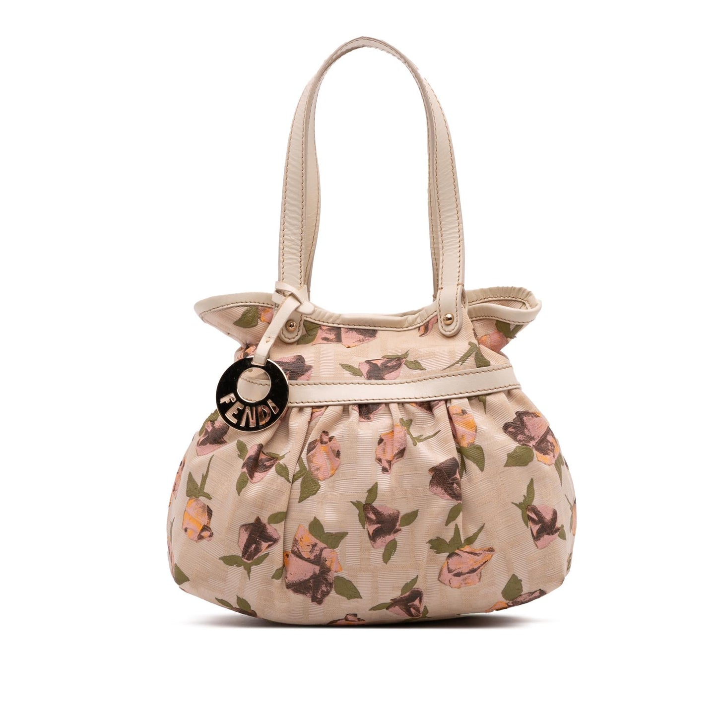 Fendi Mini Zucca Canvas Rose Printed Chef Handbag