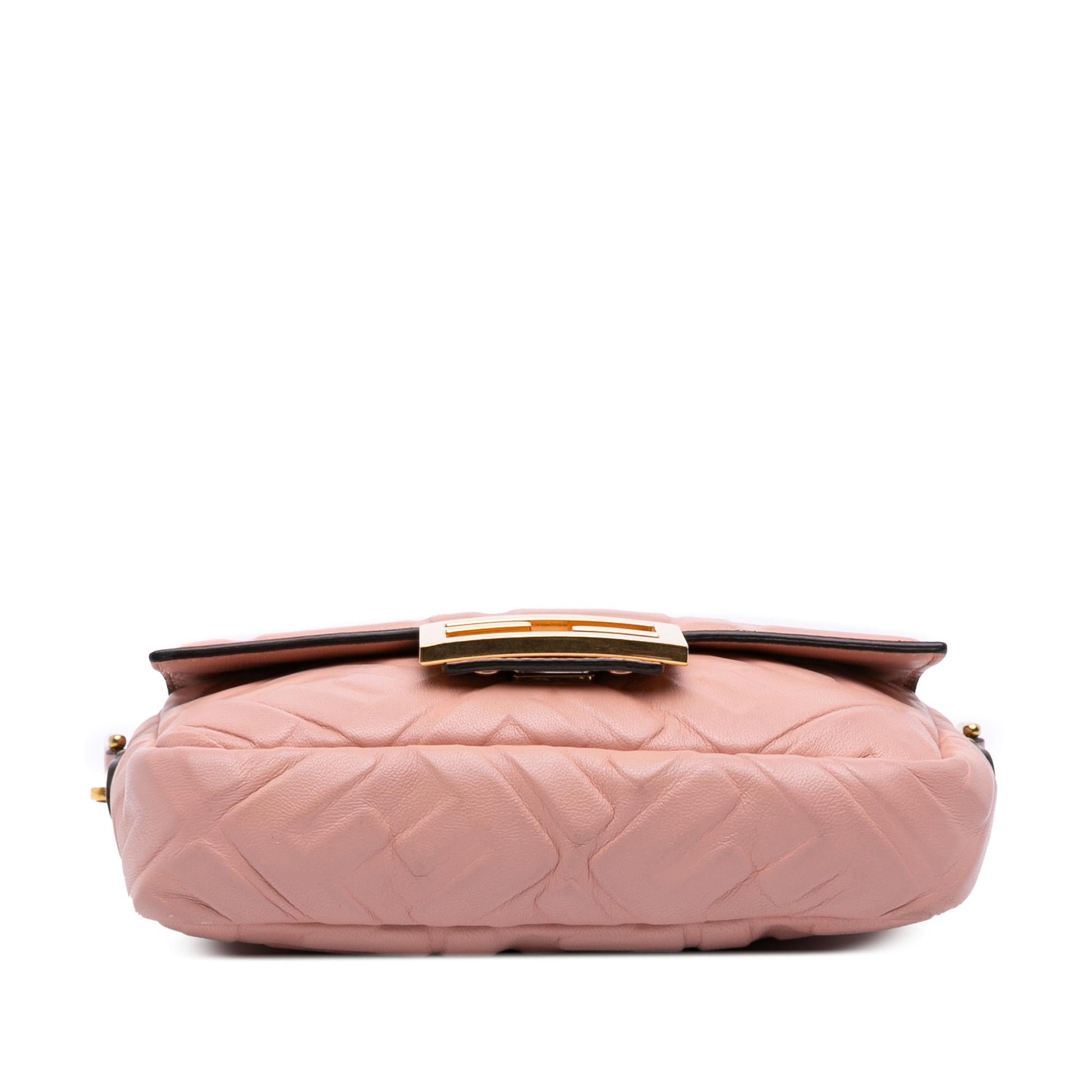 Fendi Zucca Calfskin Baguette Shoulder Bag