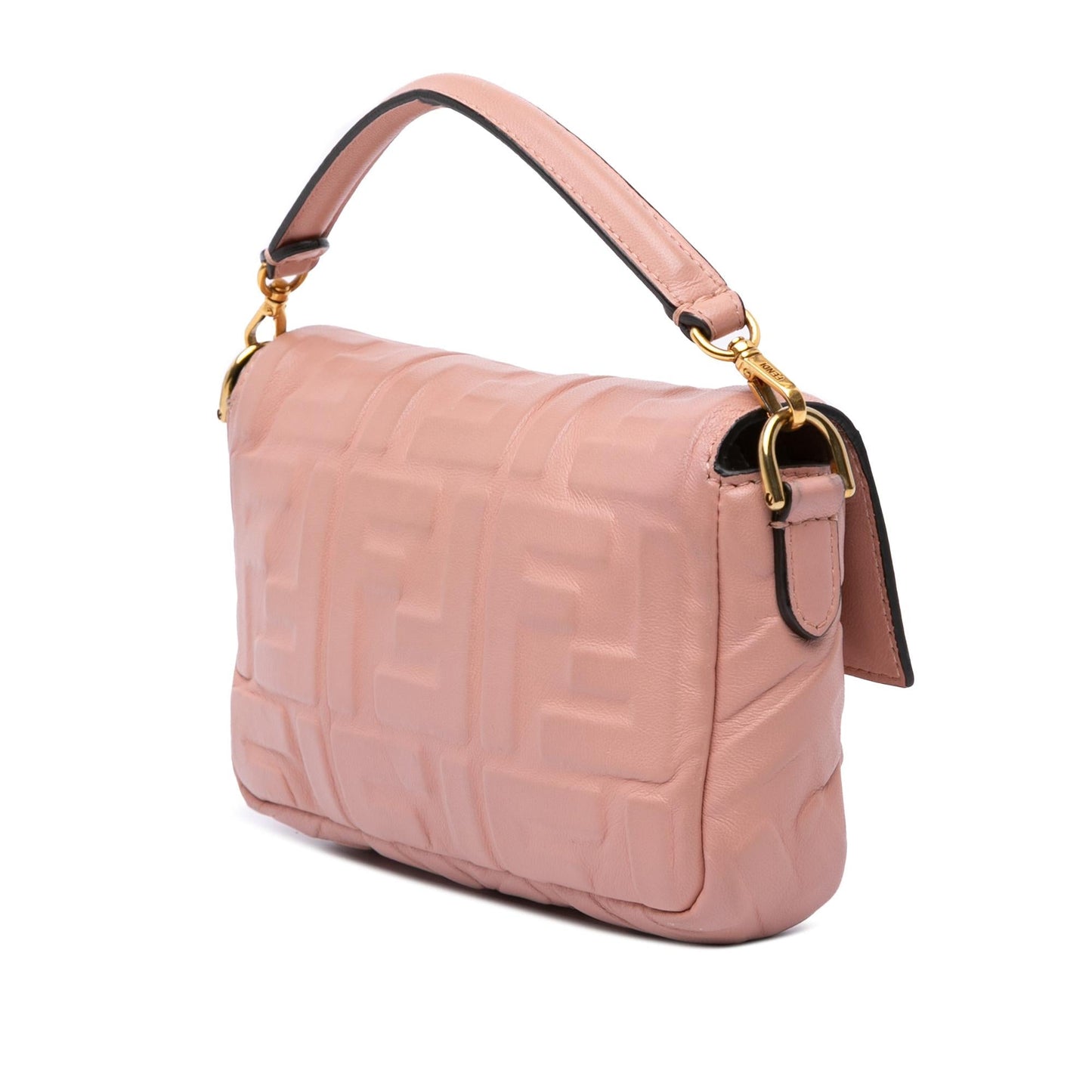 Fendi Zucca Calfskin Baguette Shoulder Bag