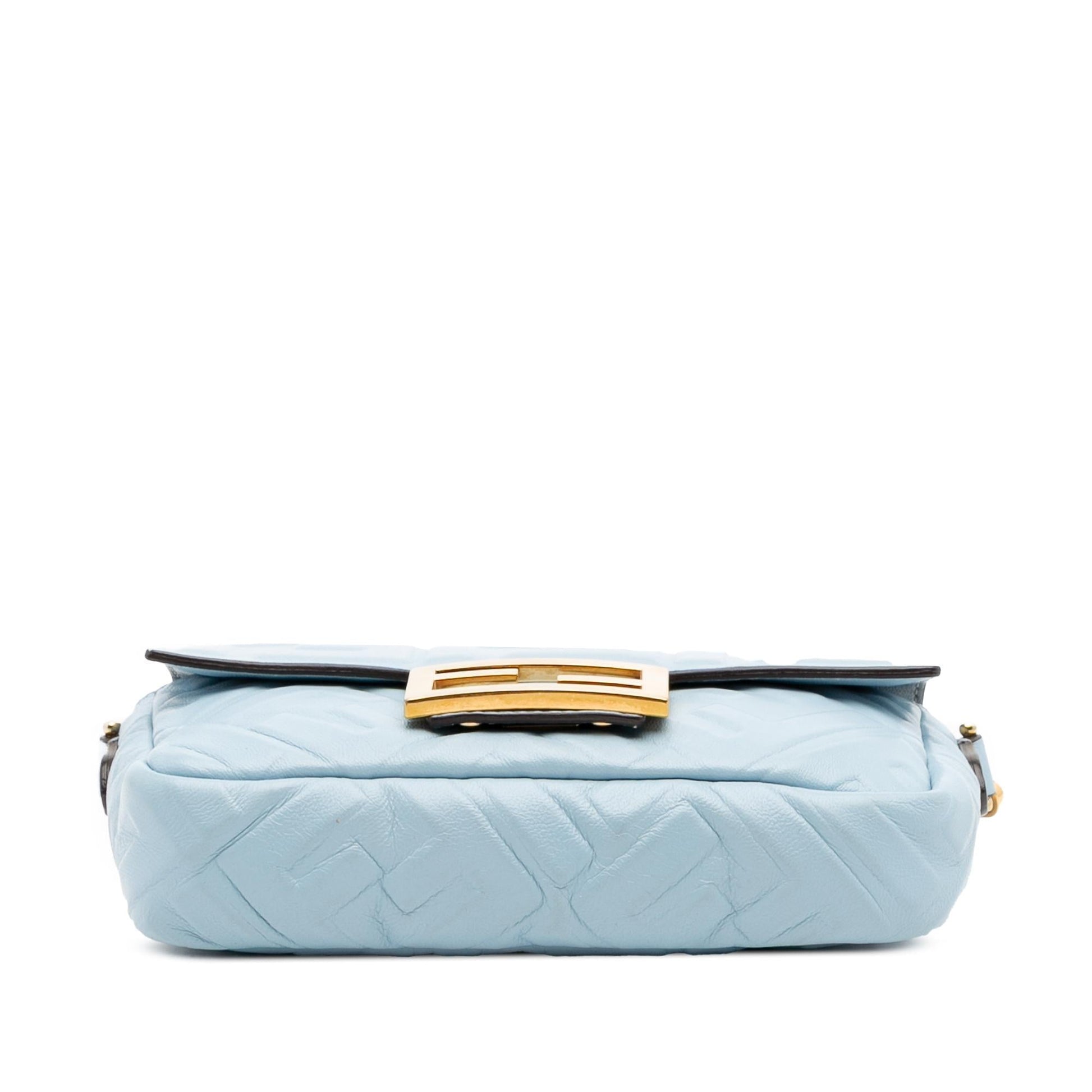 Fendi Mini Zucca Embossed Leather Baguette Satchel
