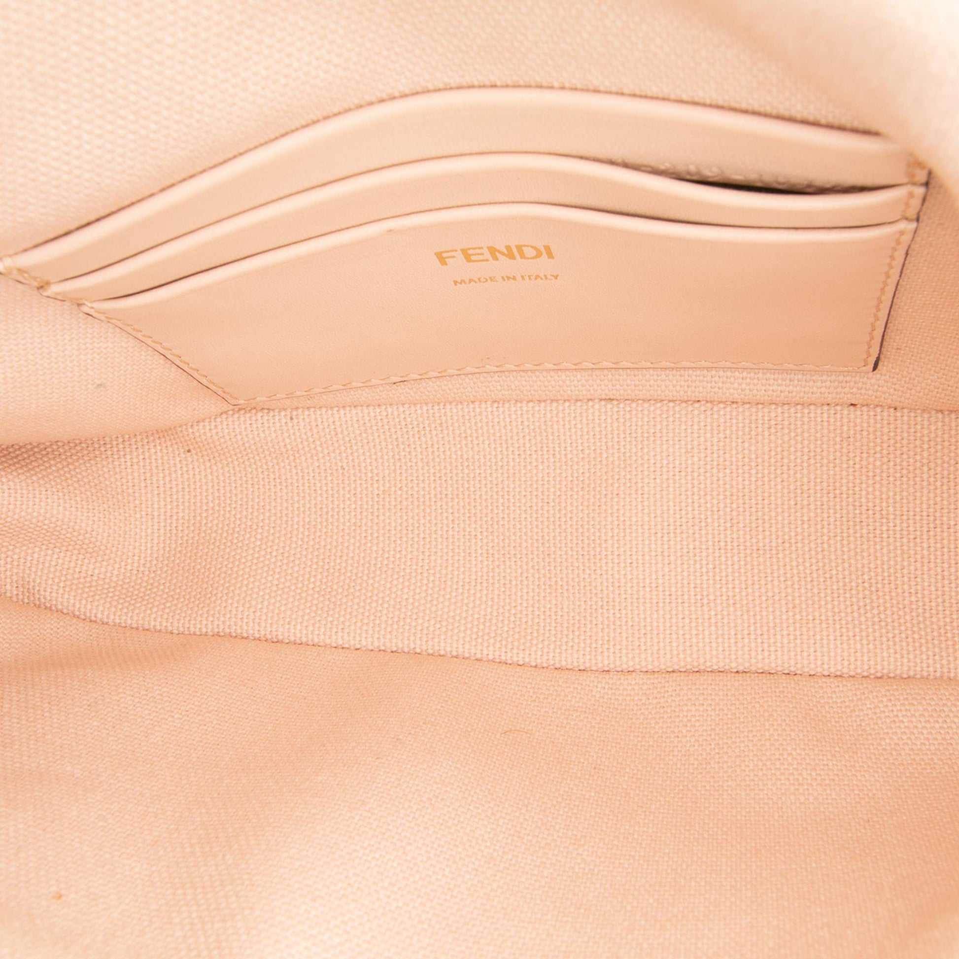 Fendi Mini Zucca Embroidered Baguette Satchel