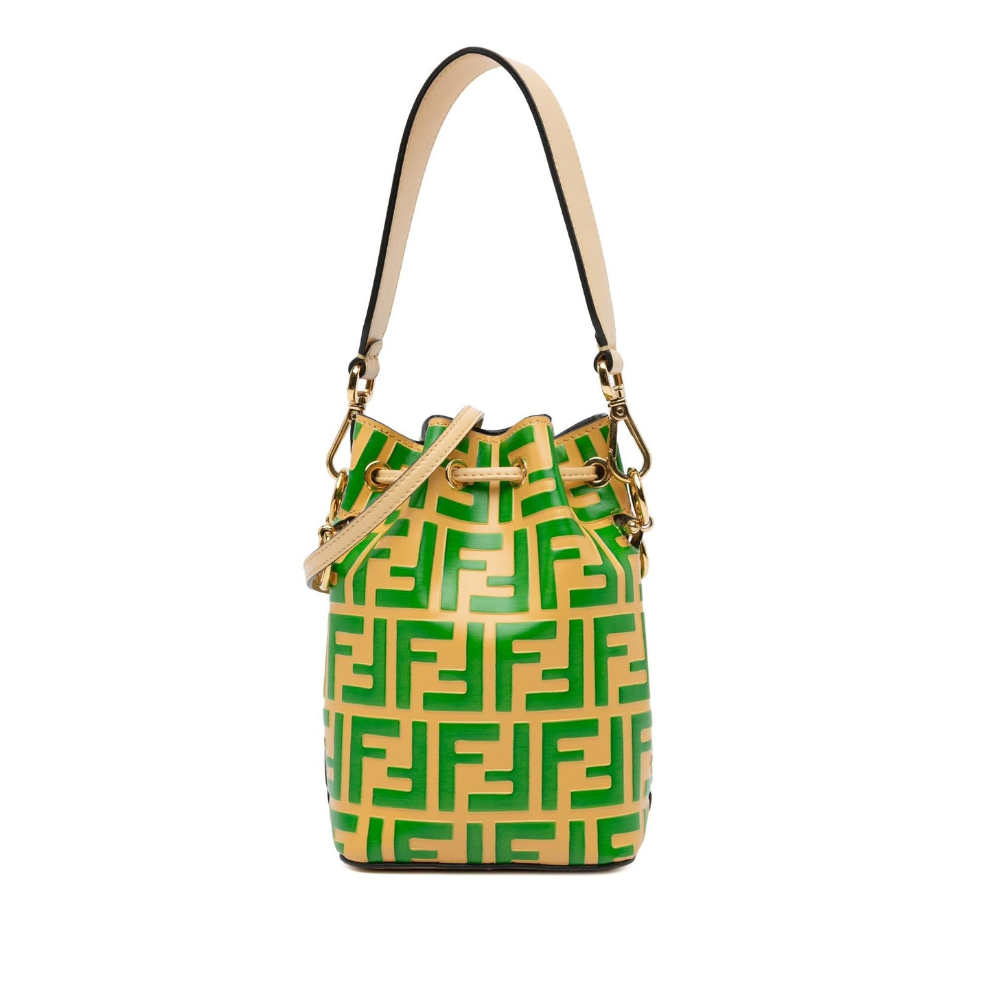 Fendi Mini Zucca Mon Tresor Embossed Leather Bucket Bag (S2s9H7)