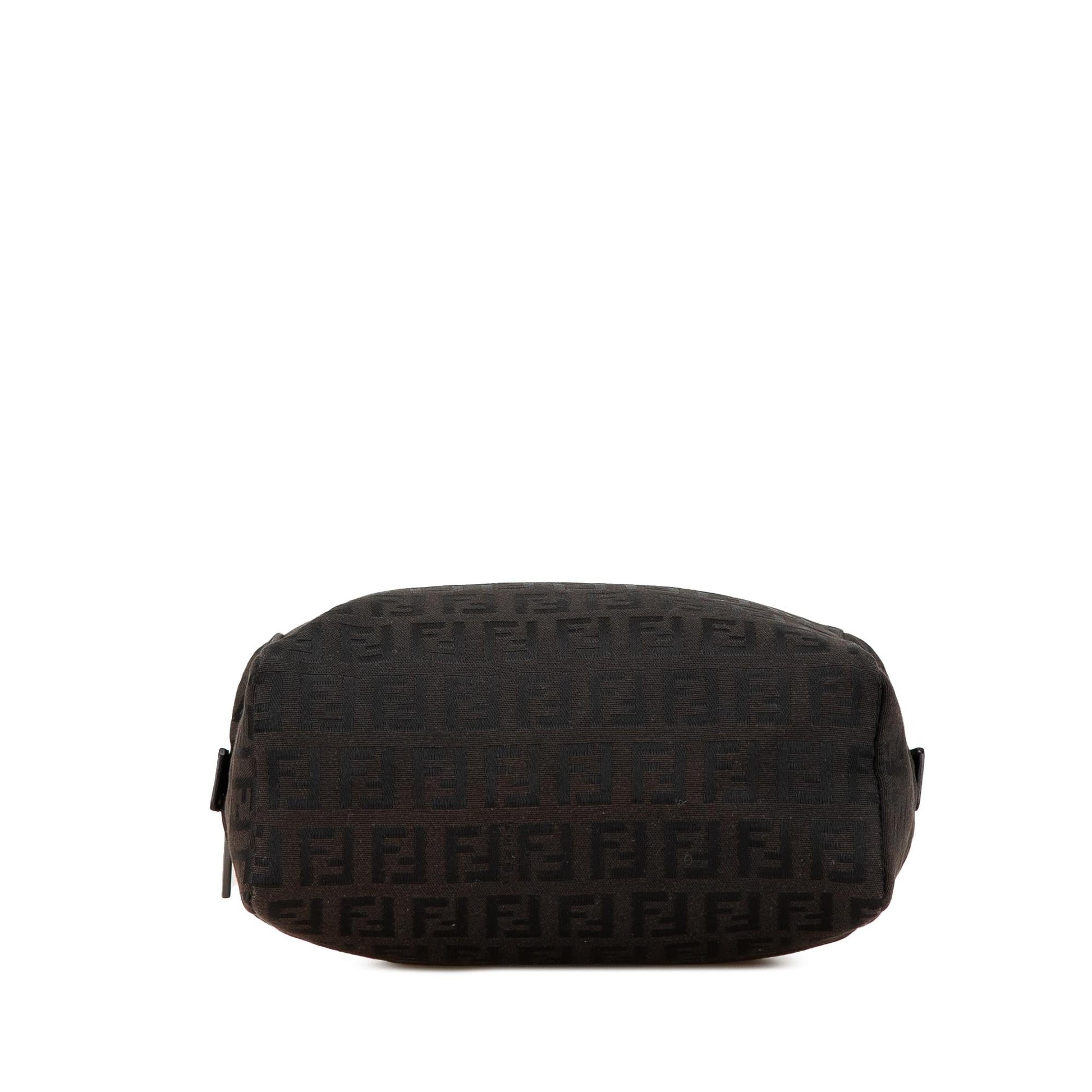 Fendi Zucca Embroidered Canvas Baguette Satchel