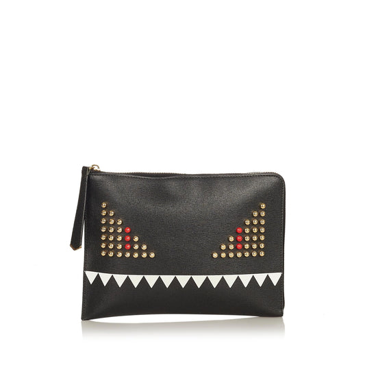 Fendi Monster Leather Clutch Bag (26144)
