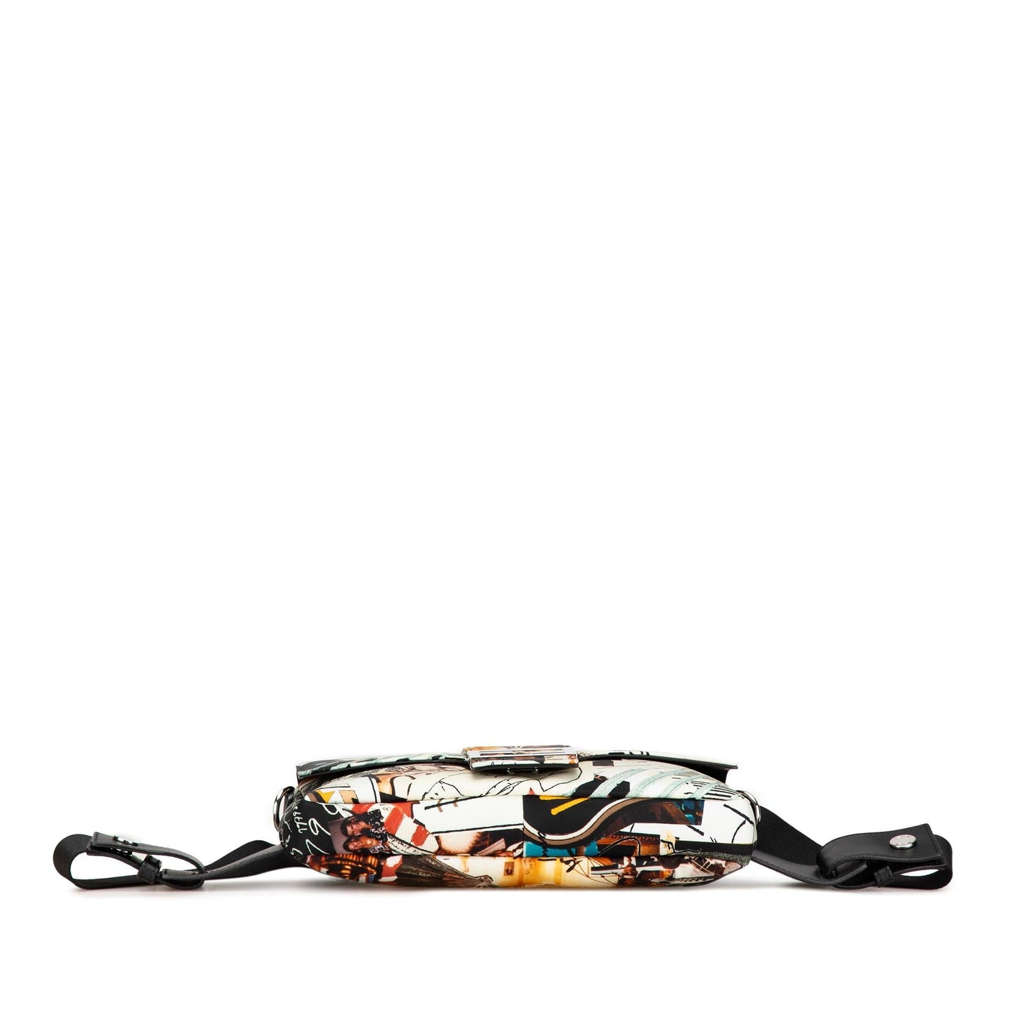 Fendi Large Zucca and Pequin Canvas Convertible Baguette Satchel