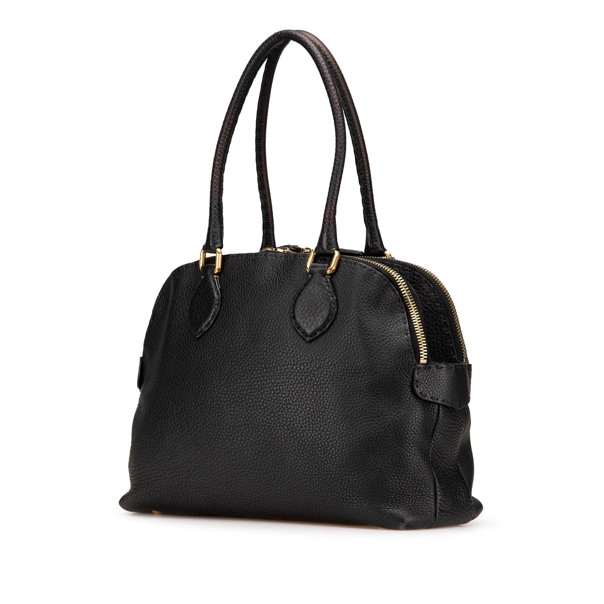 Fendi Pebbled Leather Selleria Dome Shoulder Bag