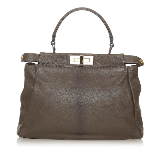 Fendi Peekaboo Leather Satchel (27570)