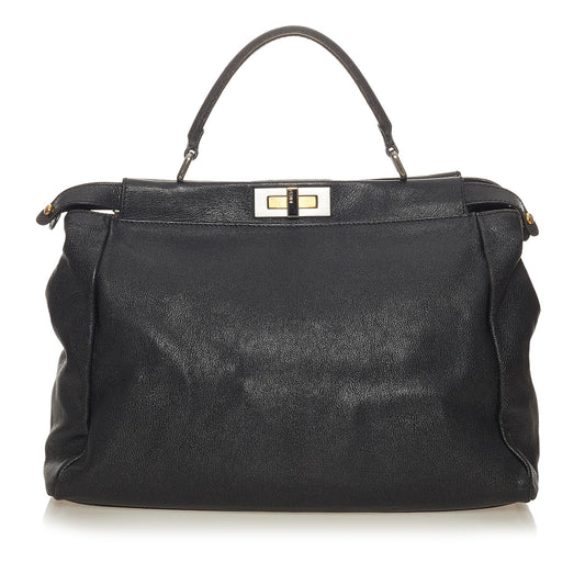 Fendi Peekaboo Leather Satchel (27736)