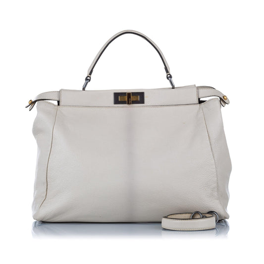 Fendi Peekaboo Leather Satchel (32335)